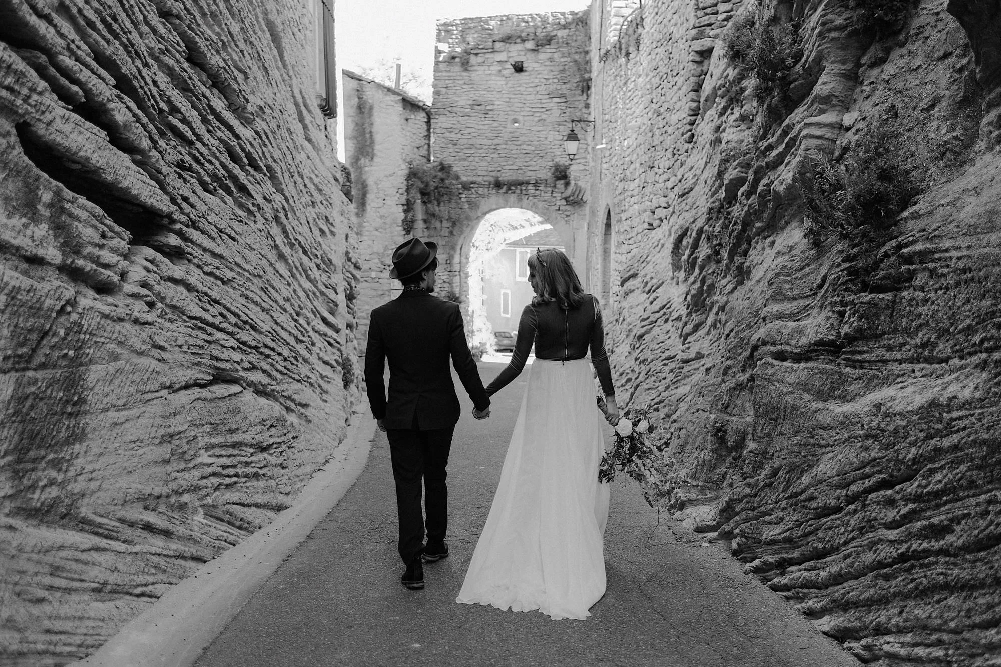 goult provence france elopement vow renewal couple walking photo