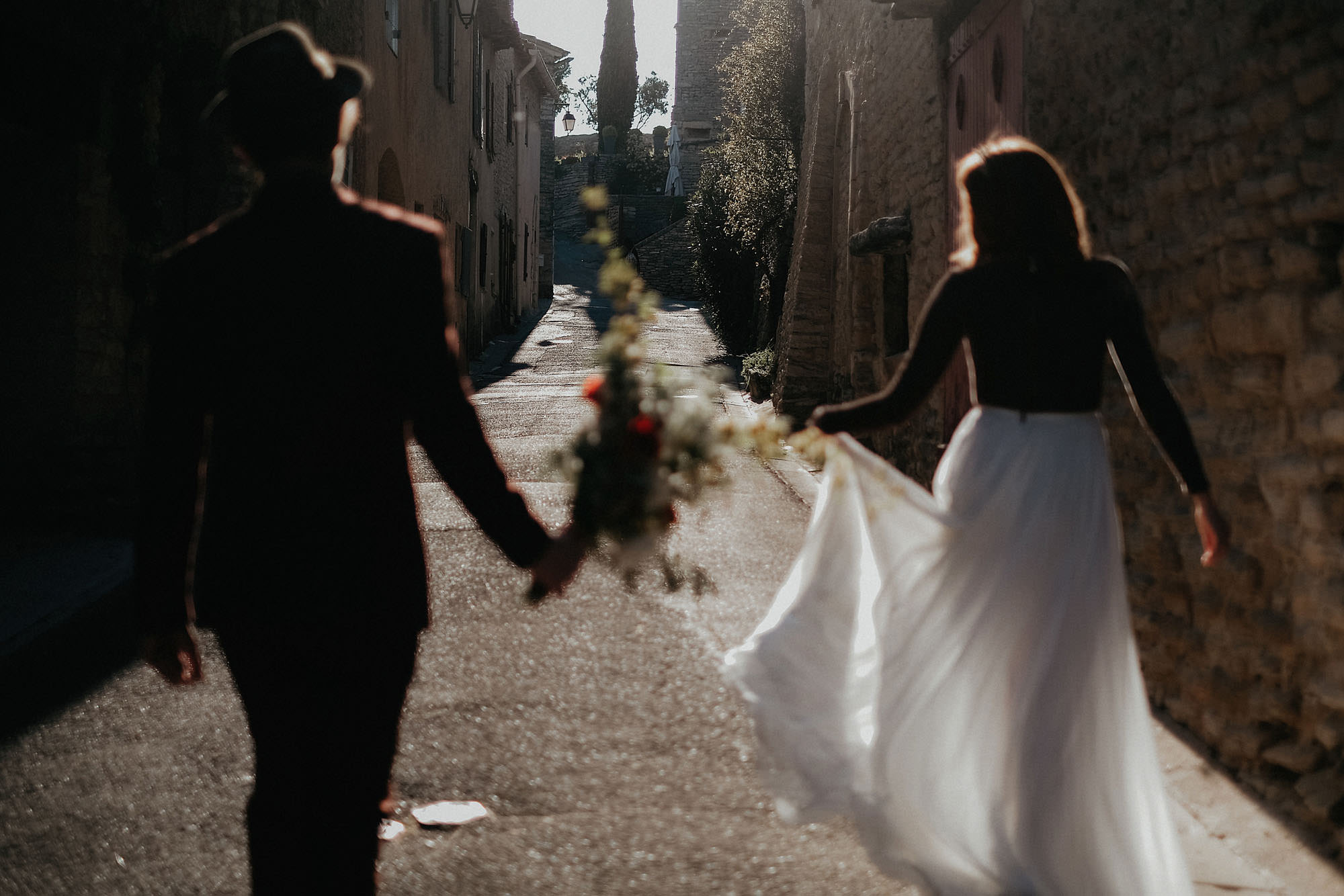 goult provence france elopement vow renewal couple walking photo