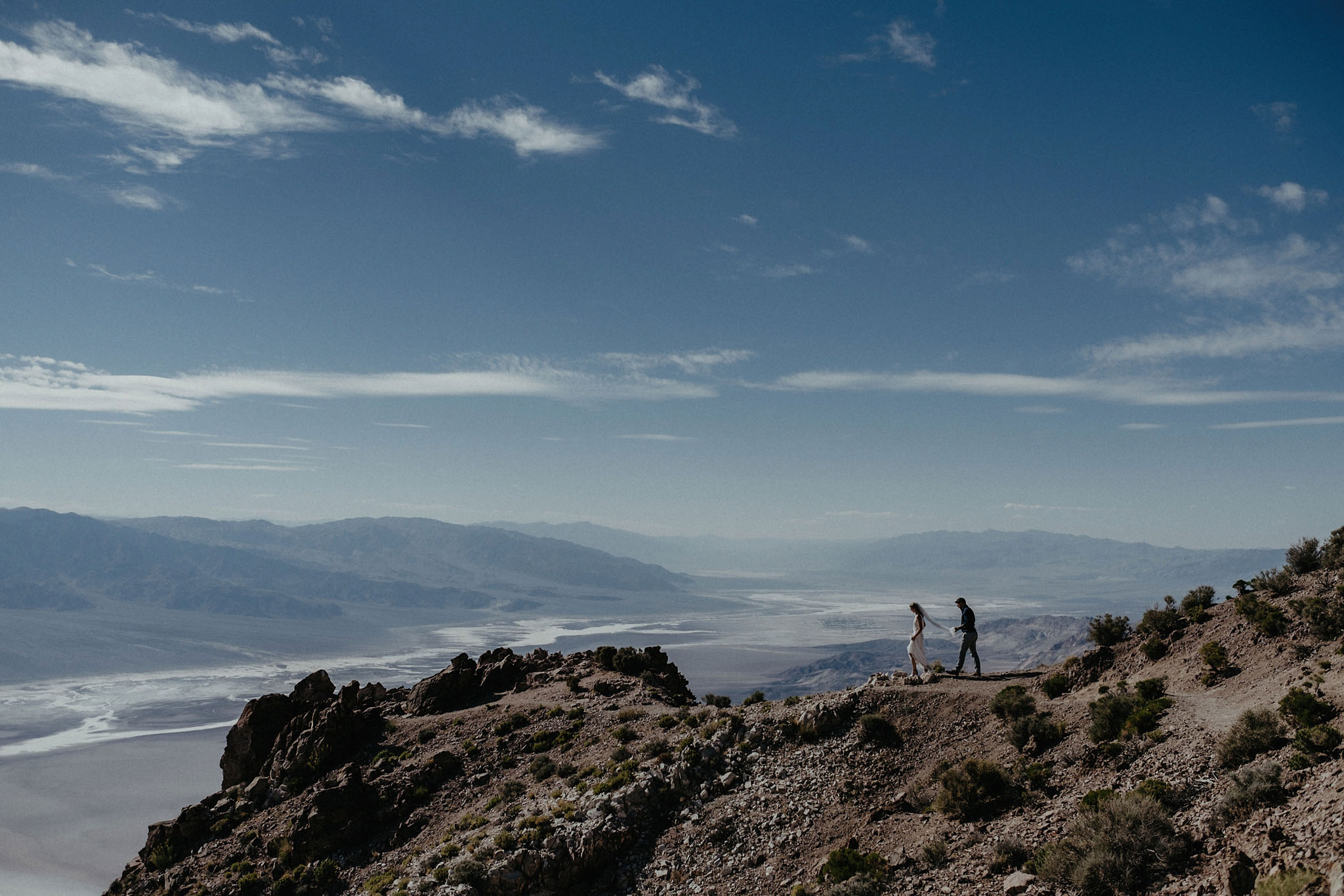 death valley adventure elopement wedding photographer national park couple walking portrait