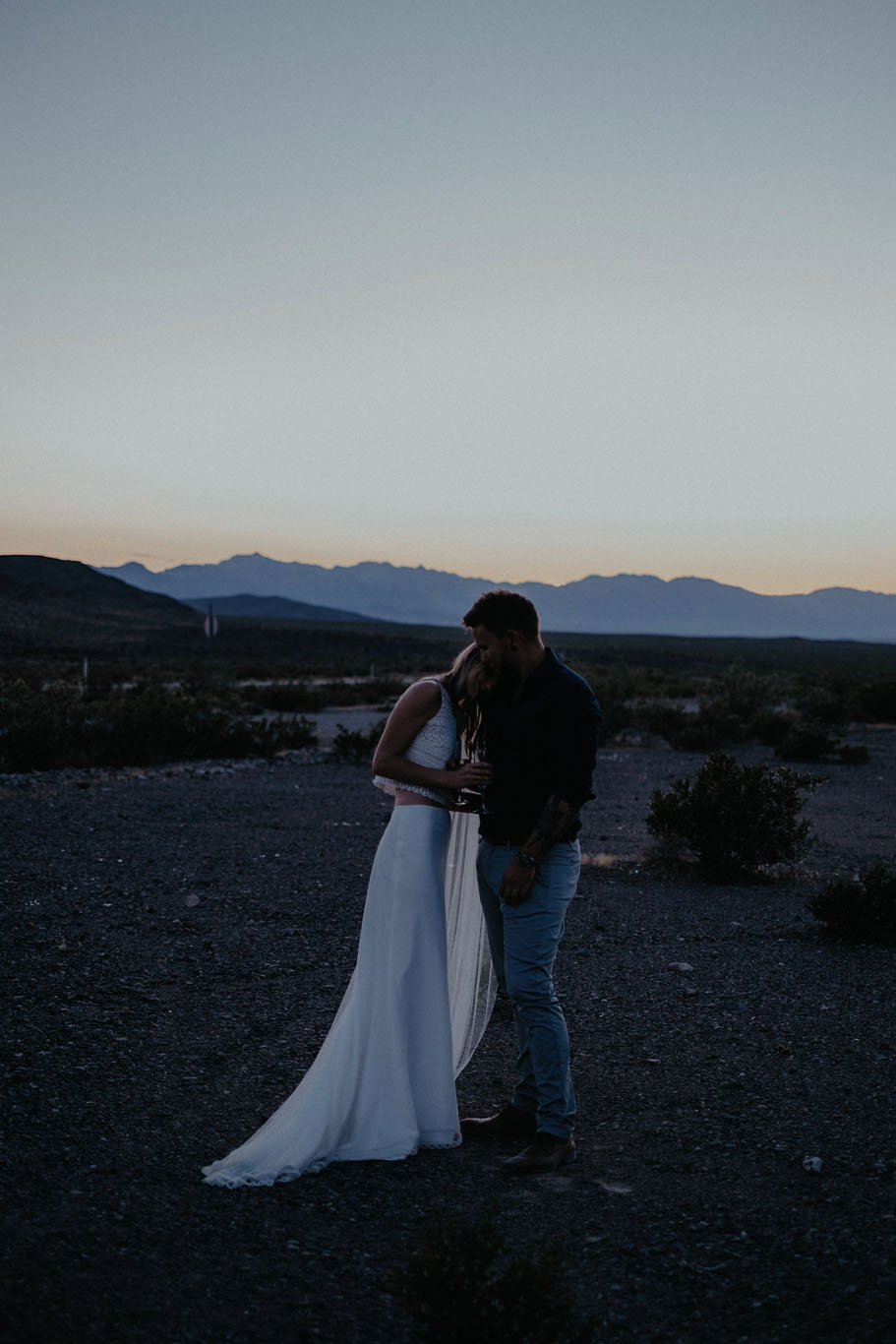 death valley adventure elopement wedding photographer national park couple sunset portrait champagne