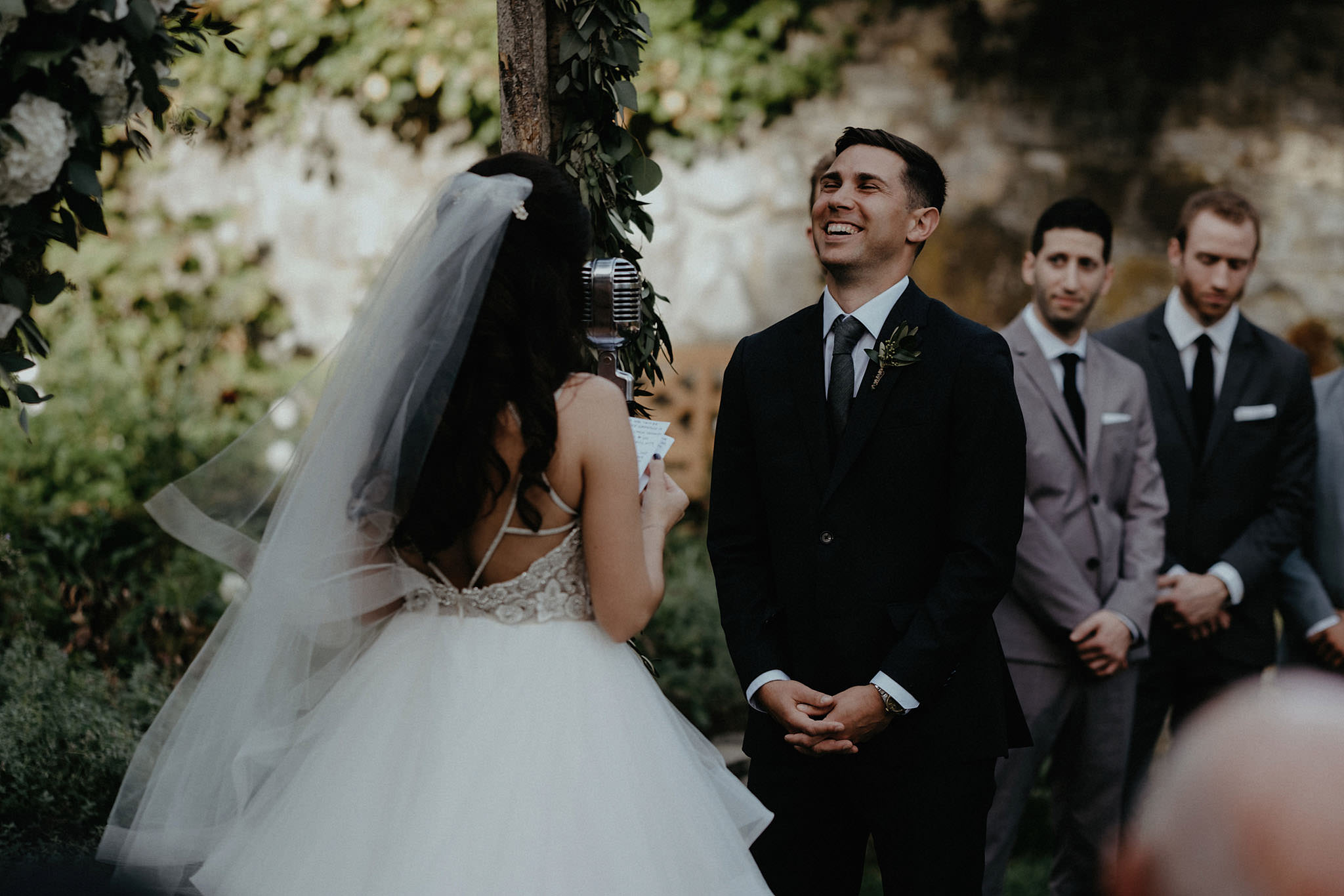 andover new jersey crossed keys estate adventure wedding photographer ceremony groom laughing