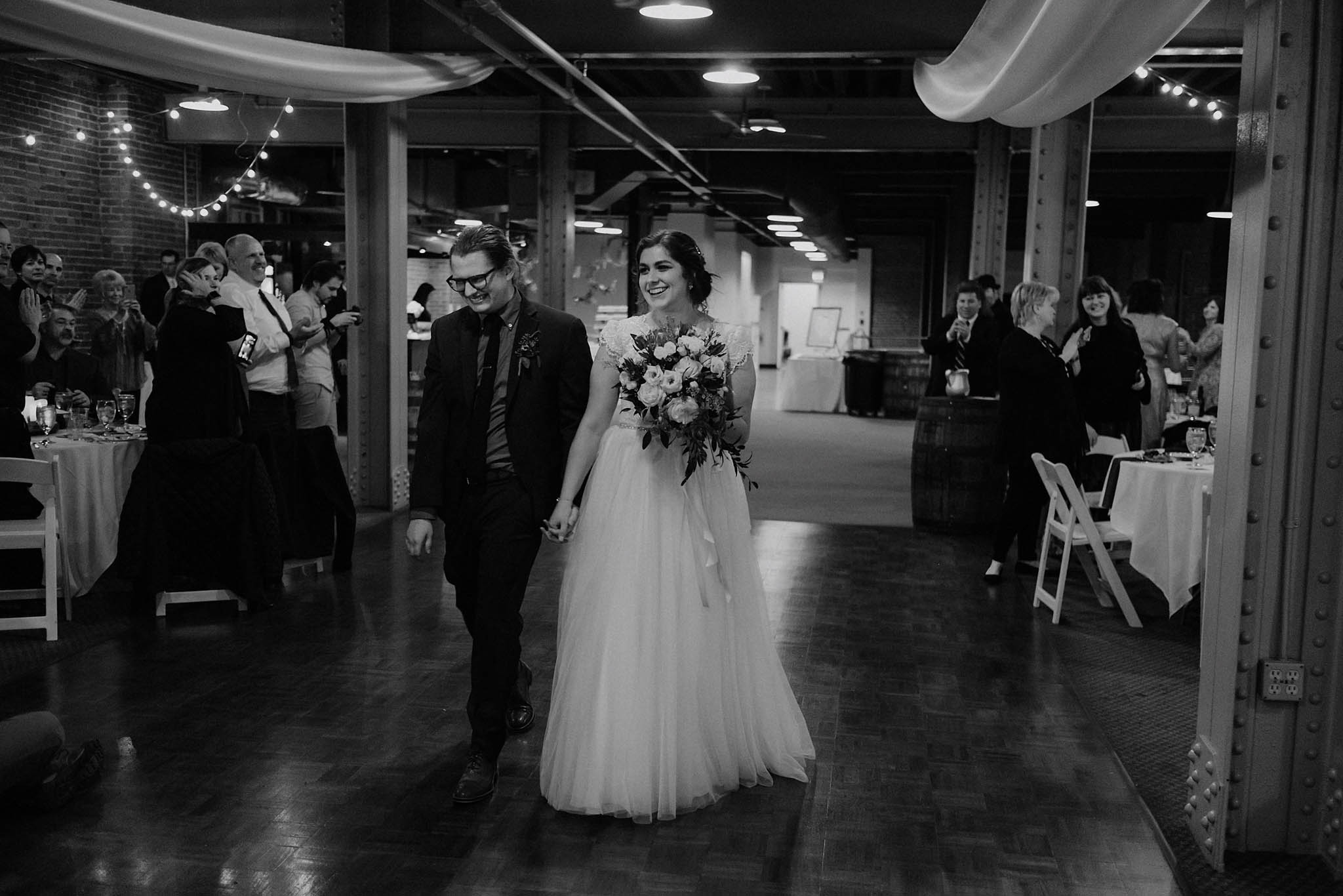cincinnati warehouse wedding photographer reception bride groom