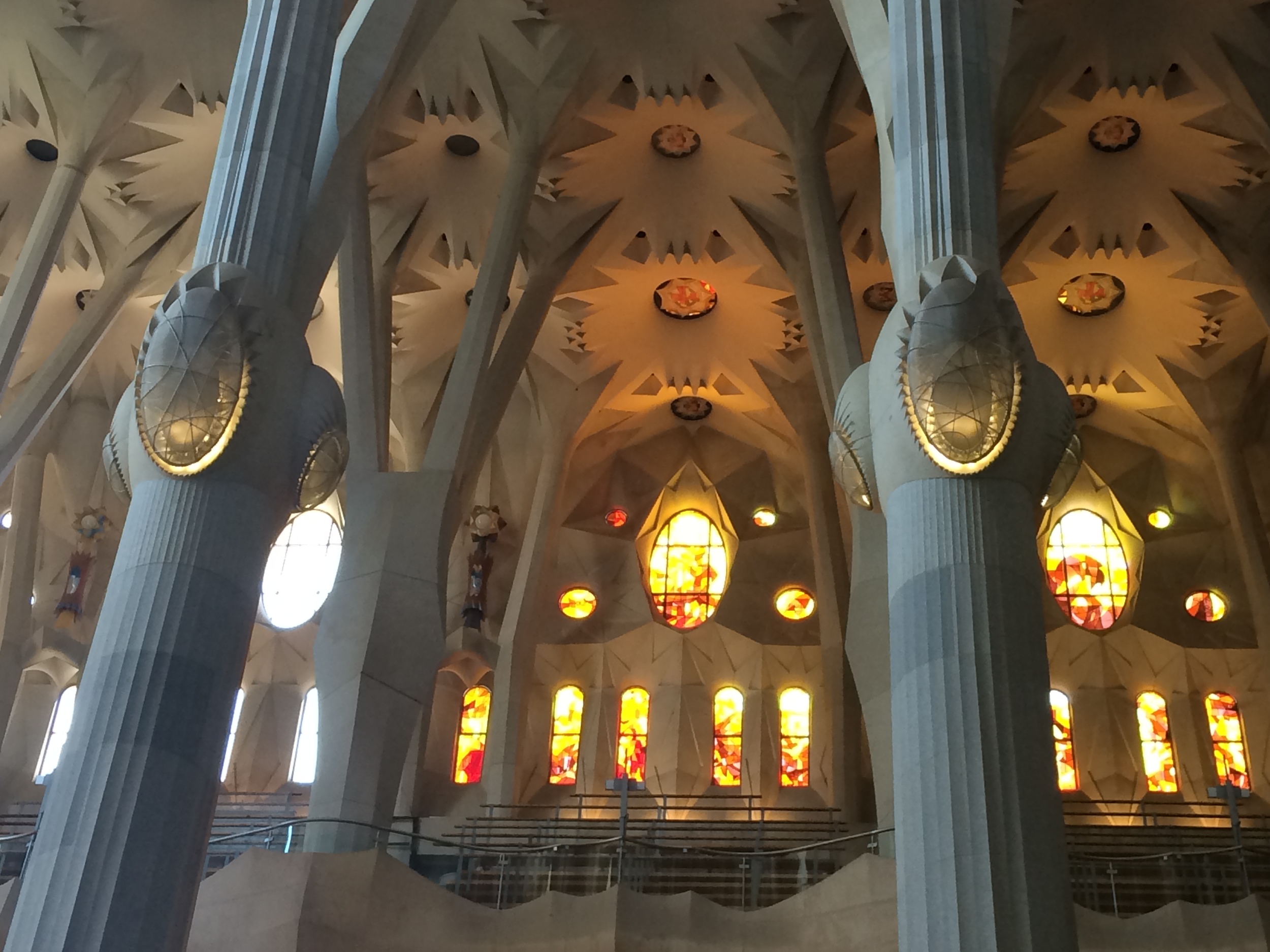 Interior view of La Sagrada Familia.