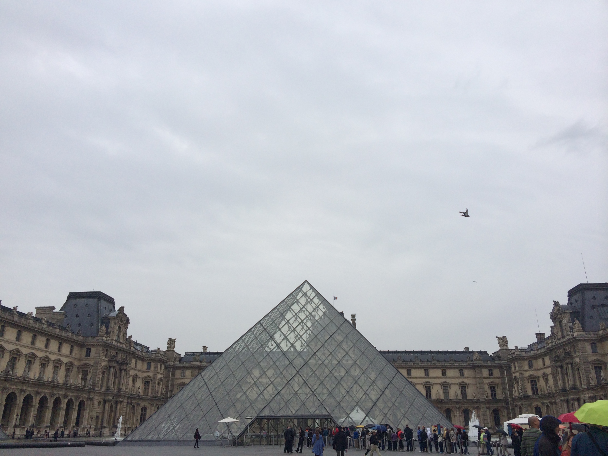 The Louvre with the Pyramid--a feature installed in 1989 and hated by the French because its modern style clashed so completely with the antiquated architecture of the Louvre. I think now they tolerate it more than appreciate it.