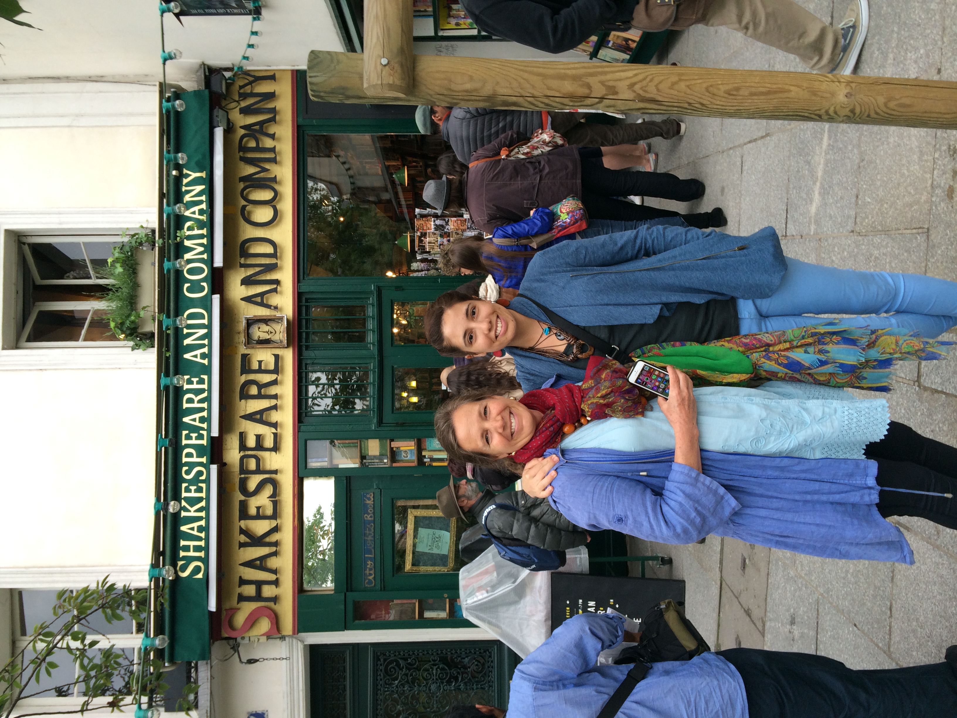 Me and my mom outside the bookstore. We couldn't go in because it was packed with visitors!