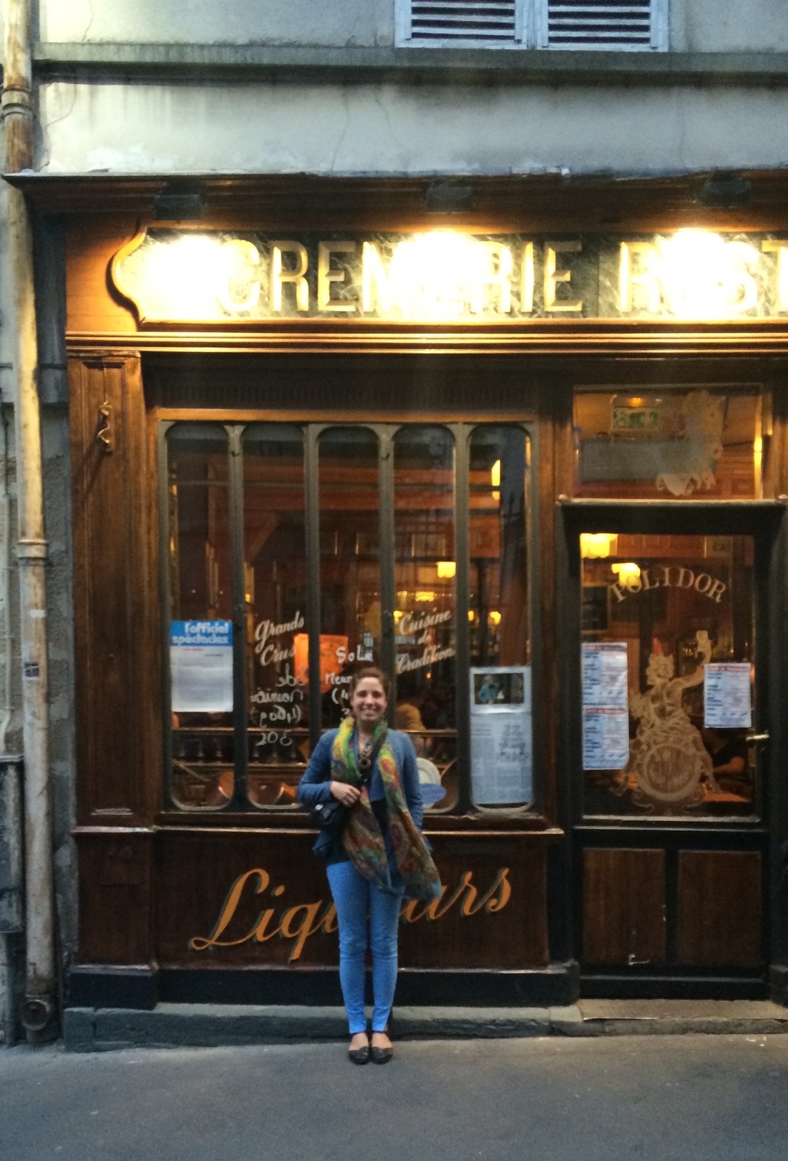 Me outside Polidor after a fantastic meal!
