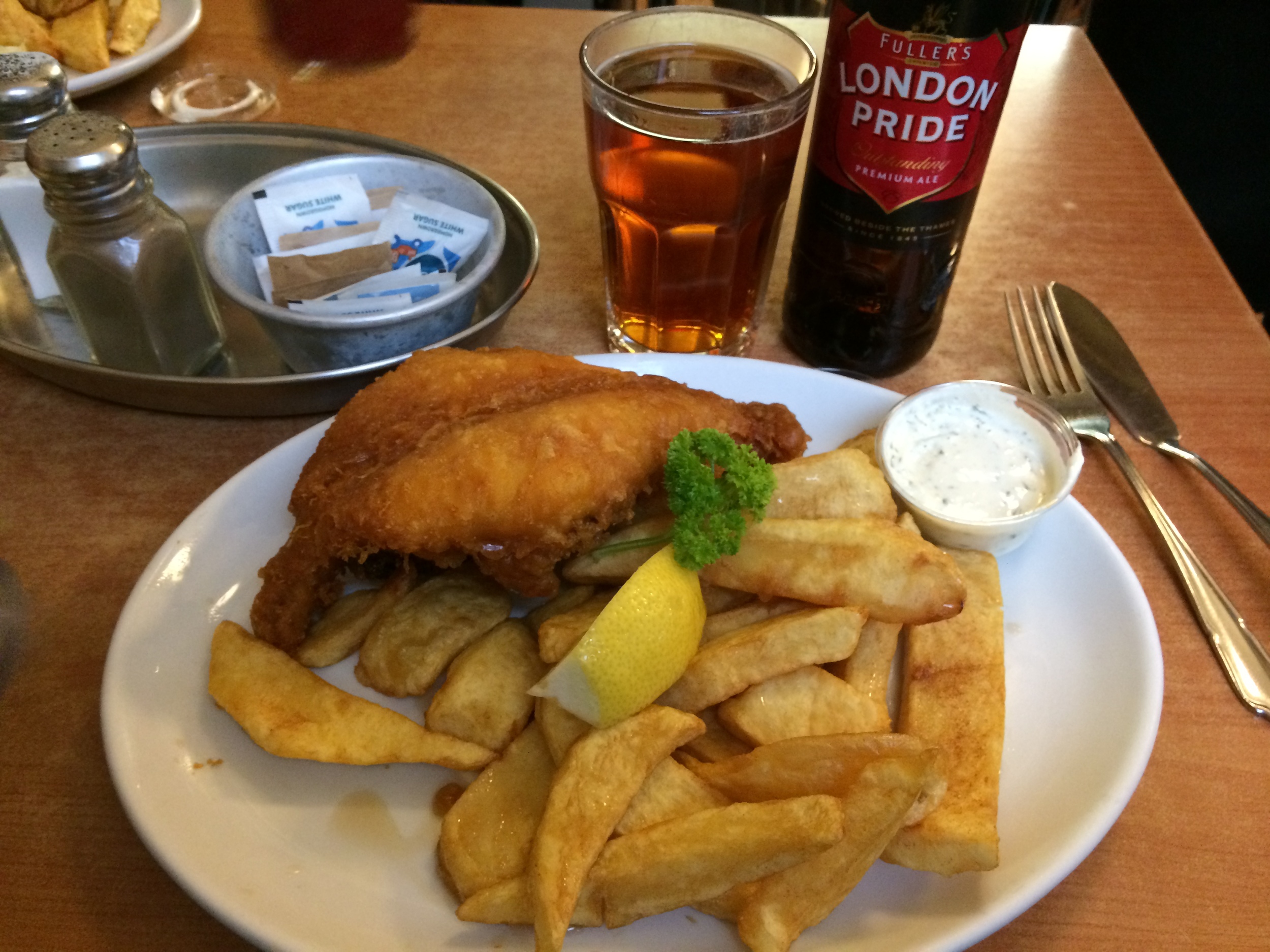 Fish and chips at Rock and Sole.