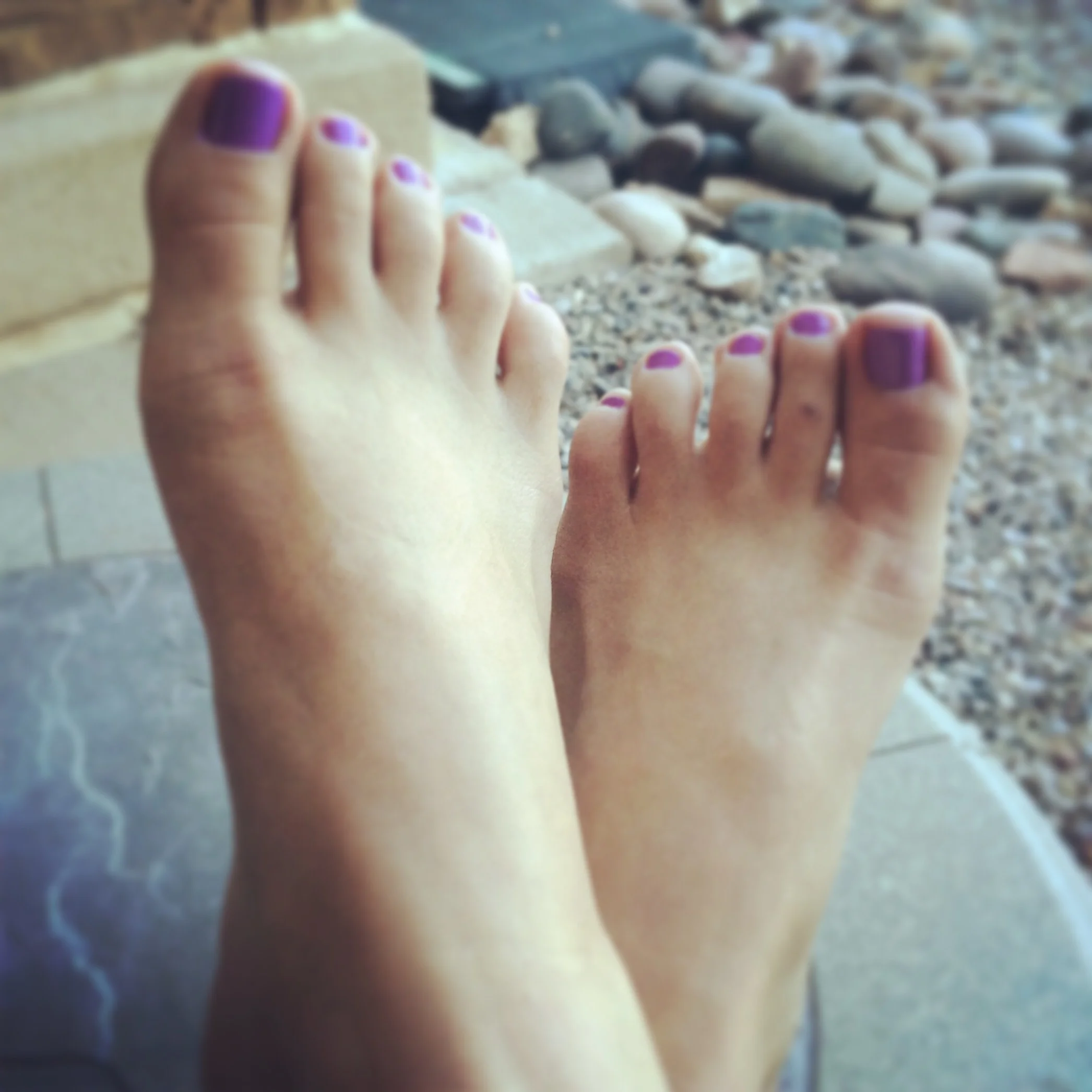 Putting feet up post pedicure.