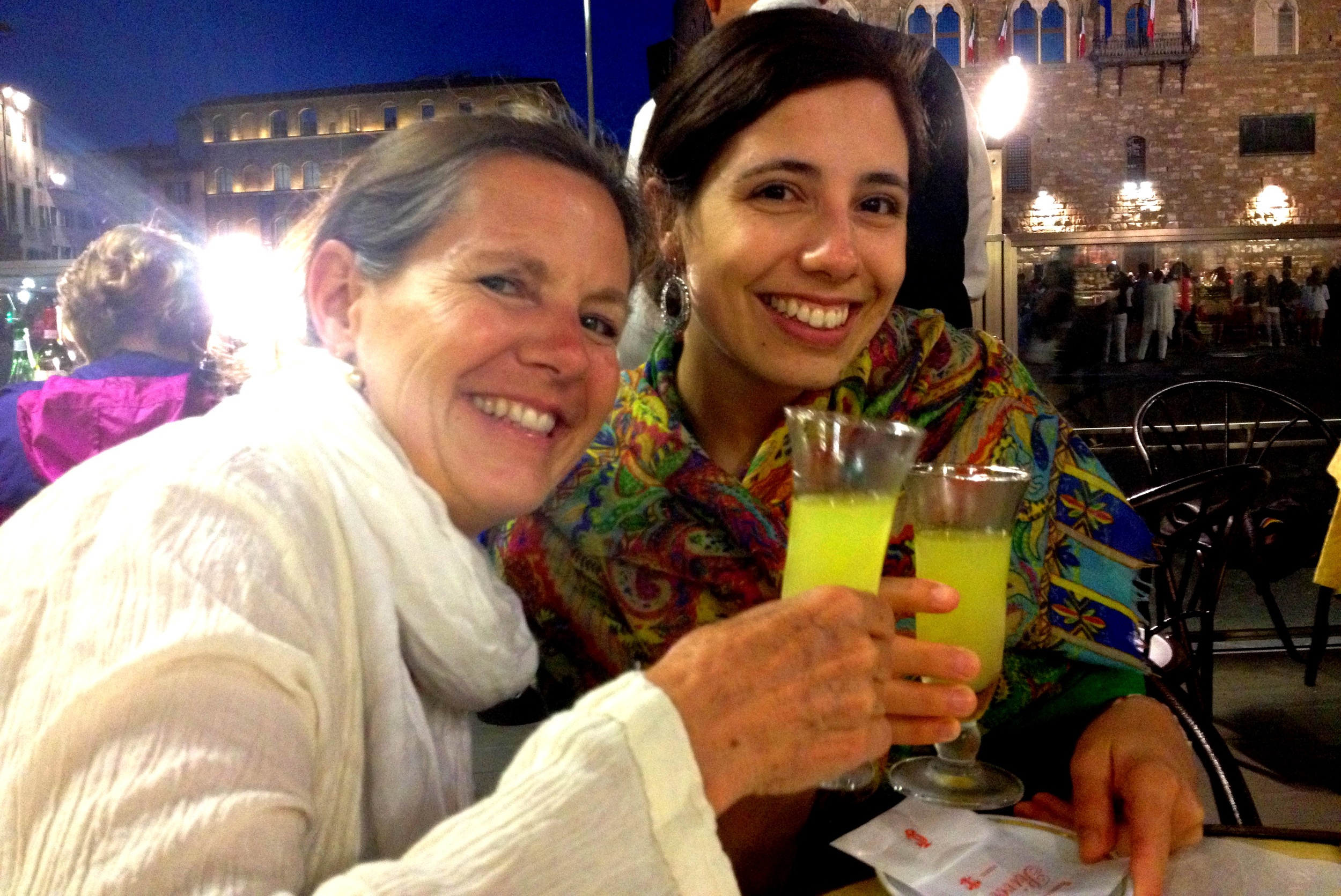 My mom and I enjoying some limoncello in Florence!
