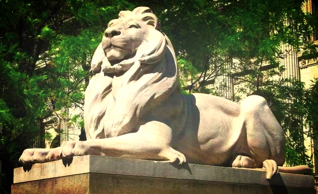 One of the New York Library Lions, though I don't know if it is Patience or Fortitude...