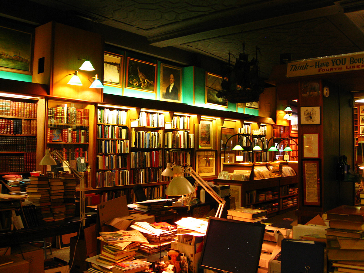 Interior shot of the Argosy Bookstore's first floor. 