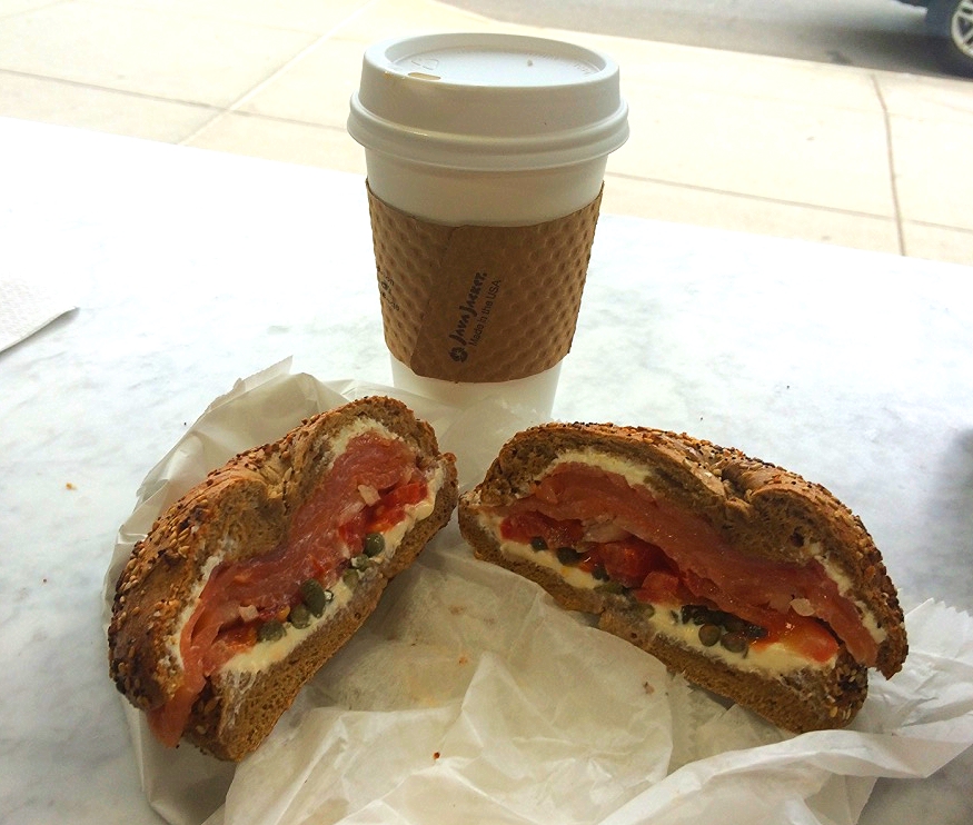 Coffee & lox bagel from Baked in Brooklyn...the perfect way to start my vacation!