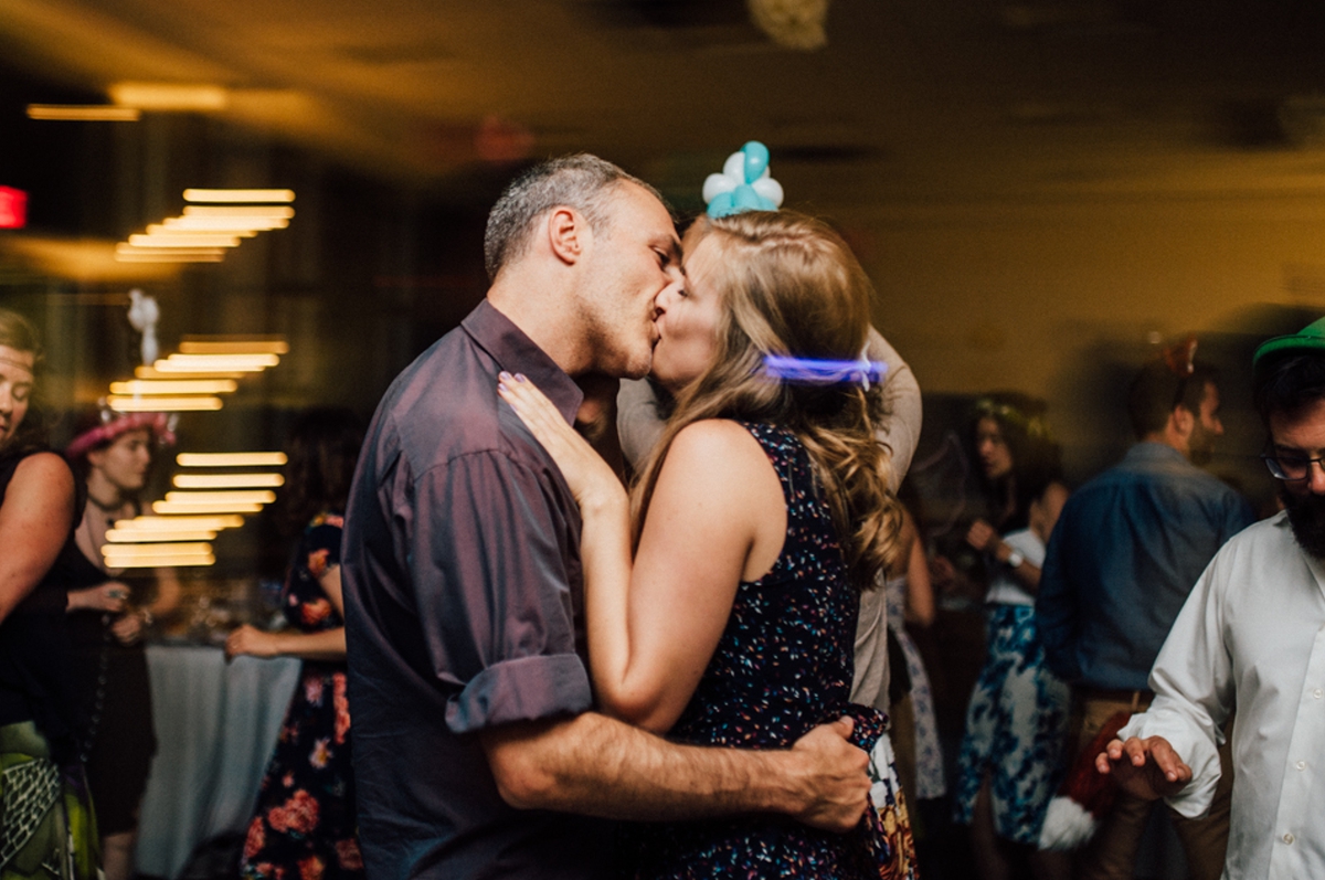 Kissing at Vancouver wedding
