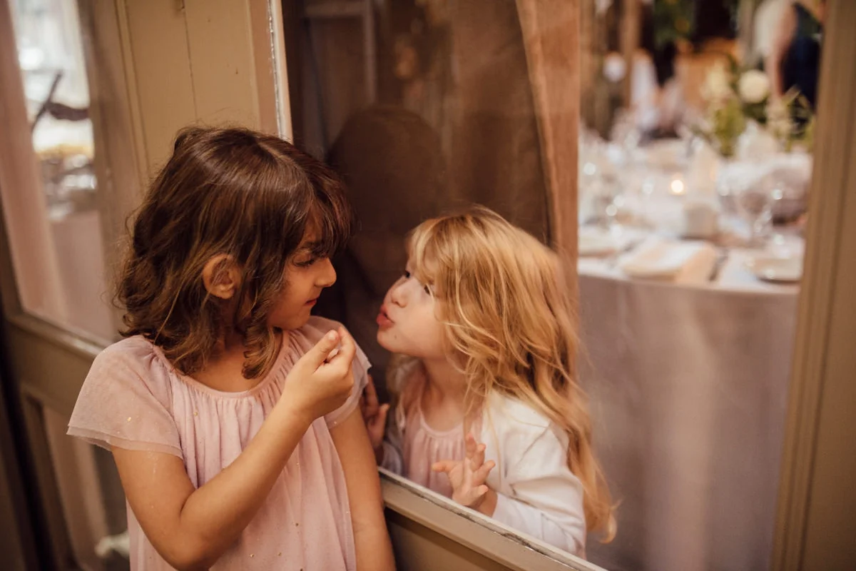 Kids being cute at wedding