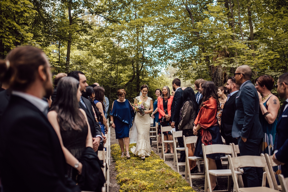 unique ceremony with moss