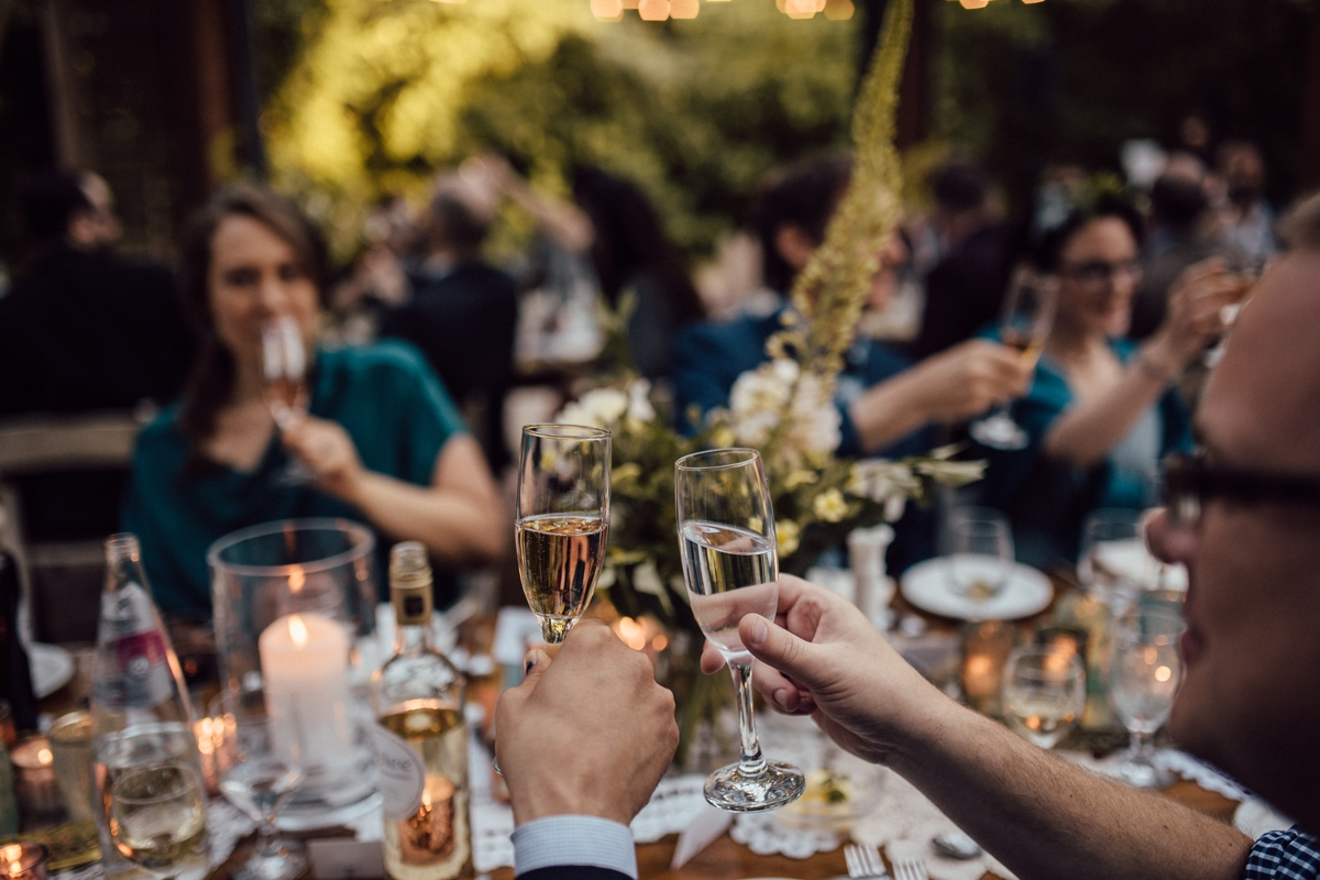 candle lit wedding reception