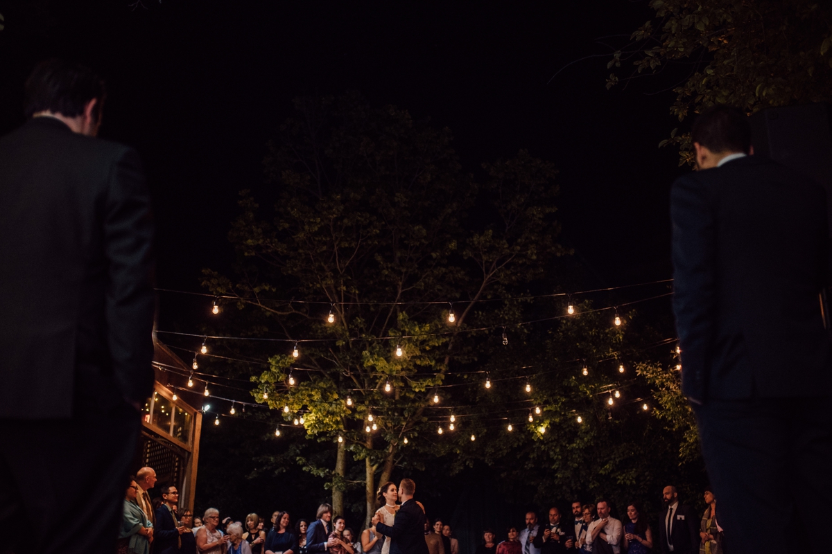Outdoor wedding first dance