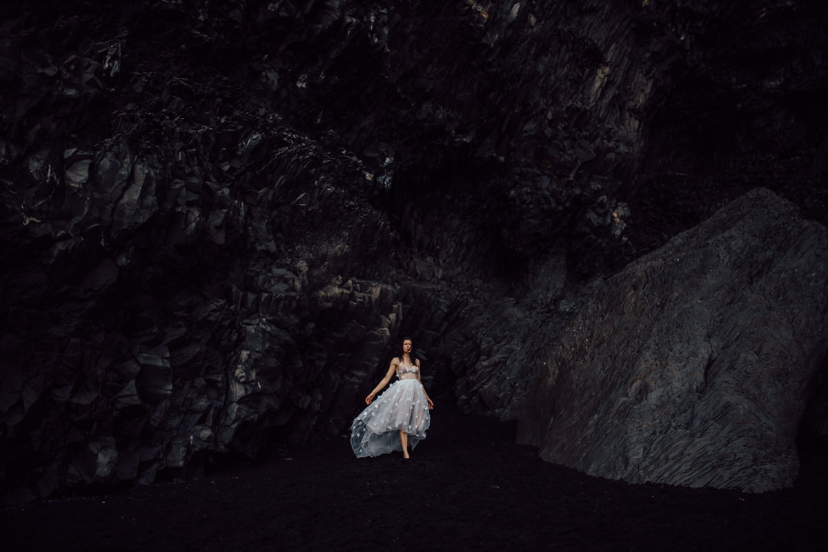 Dark and moody Iceland wedding