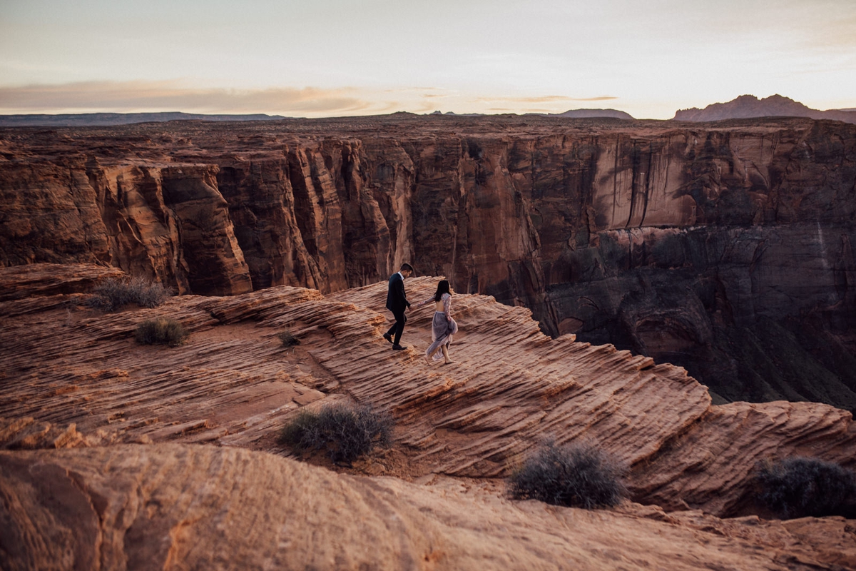 Magical horseshoe bend engagement photos