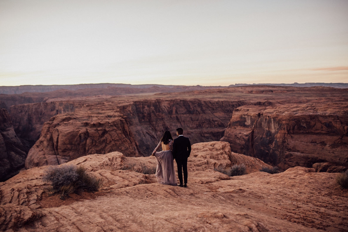 Engaged couple at Horseshoe Bend