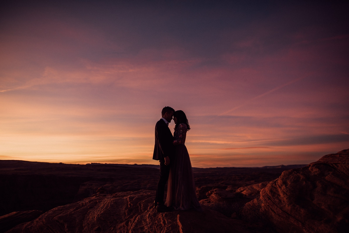 engaged couple silhouette