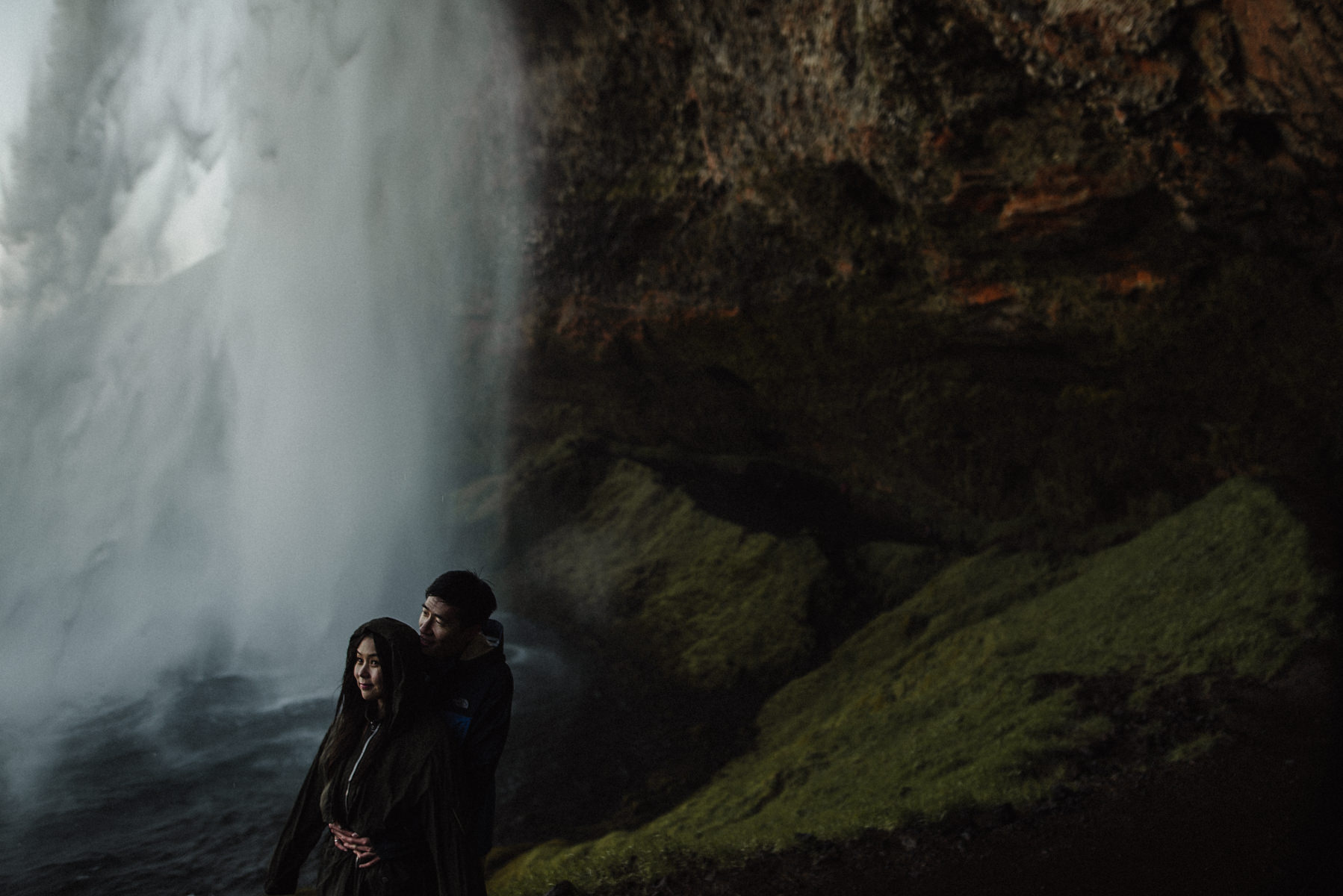 Iceland waterfall engagement