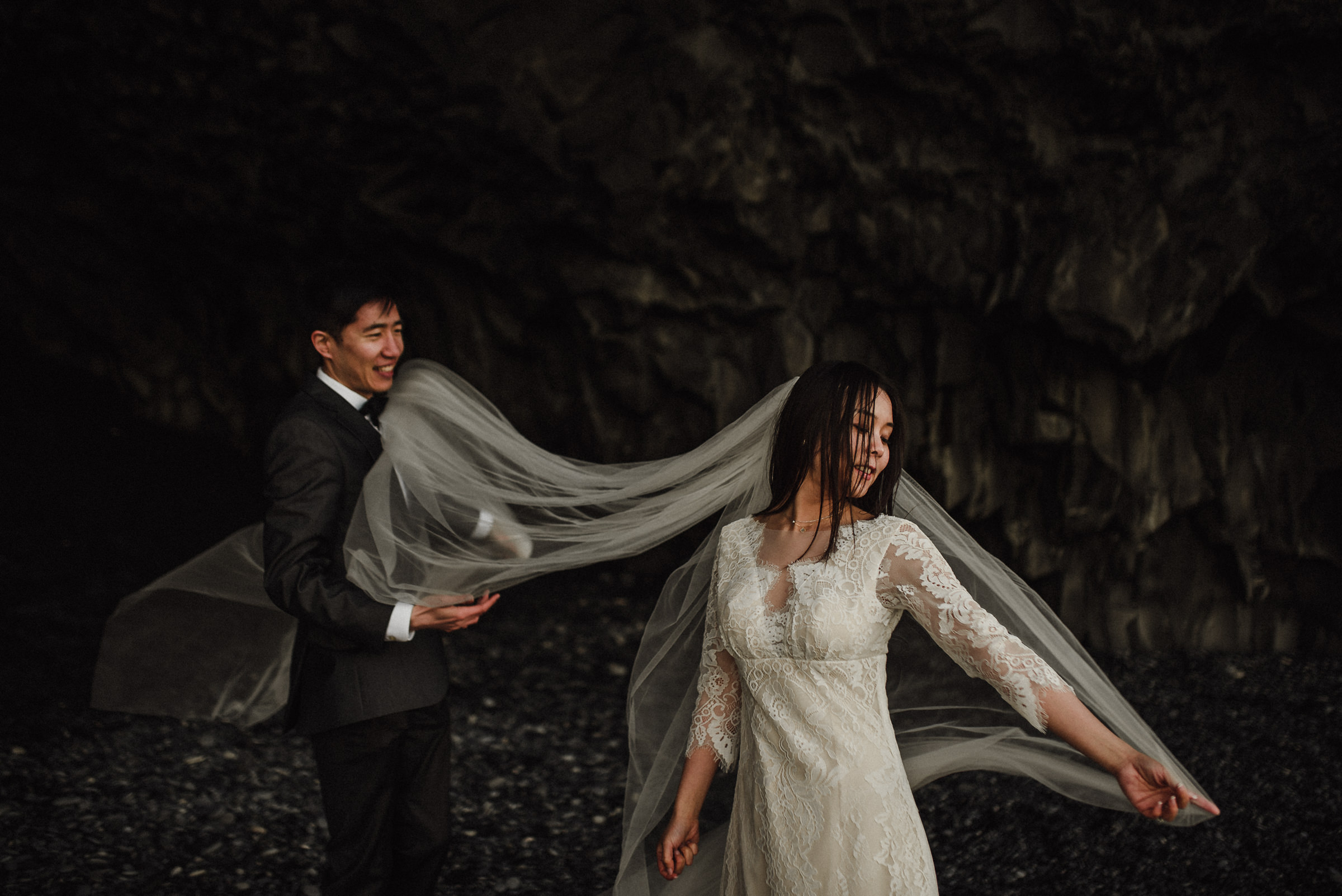 Iceland beach elopement