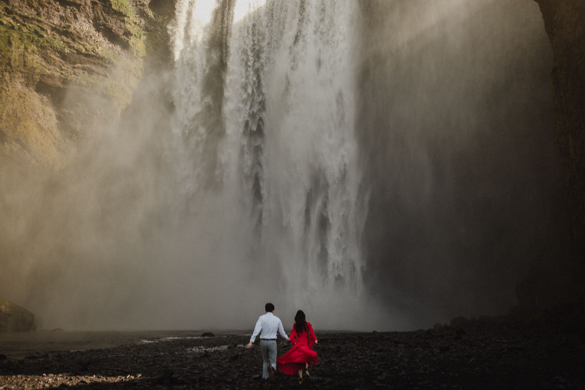 skogafoss iceland elopement photos