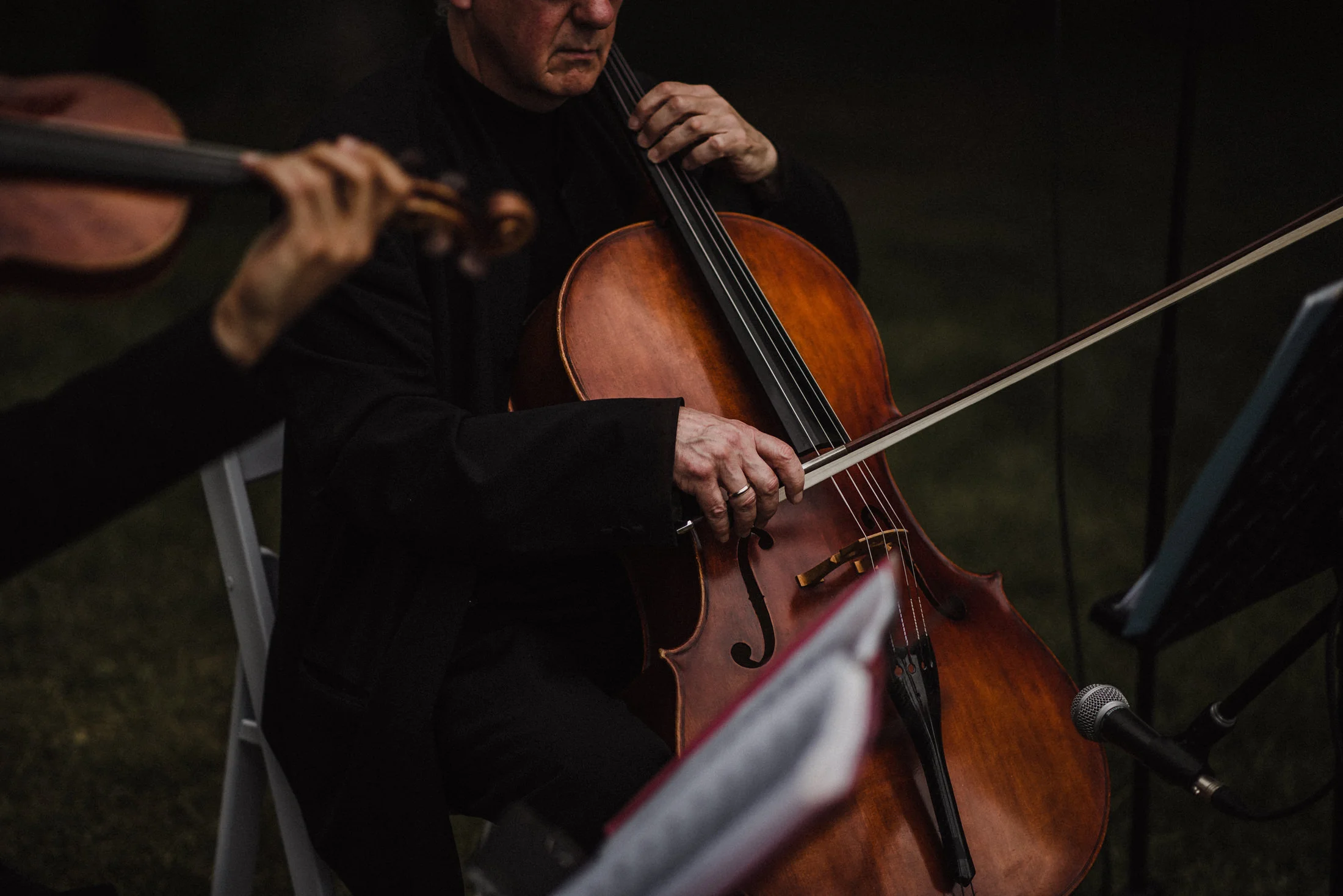 violin at cambium farms wedding