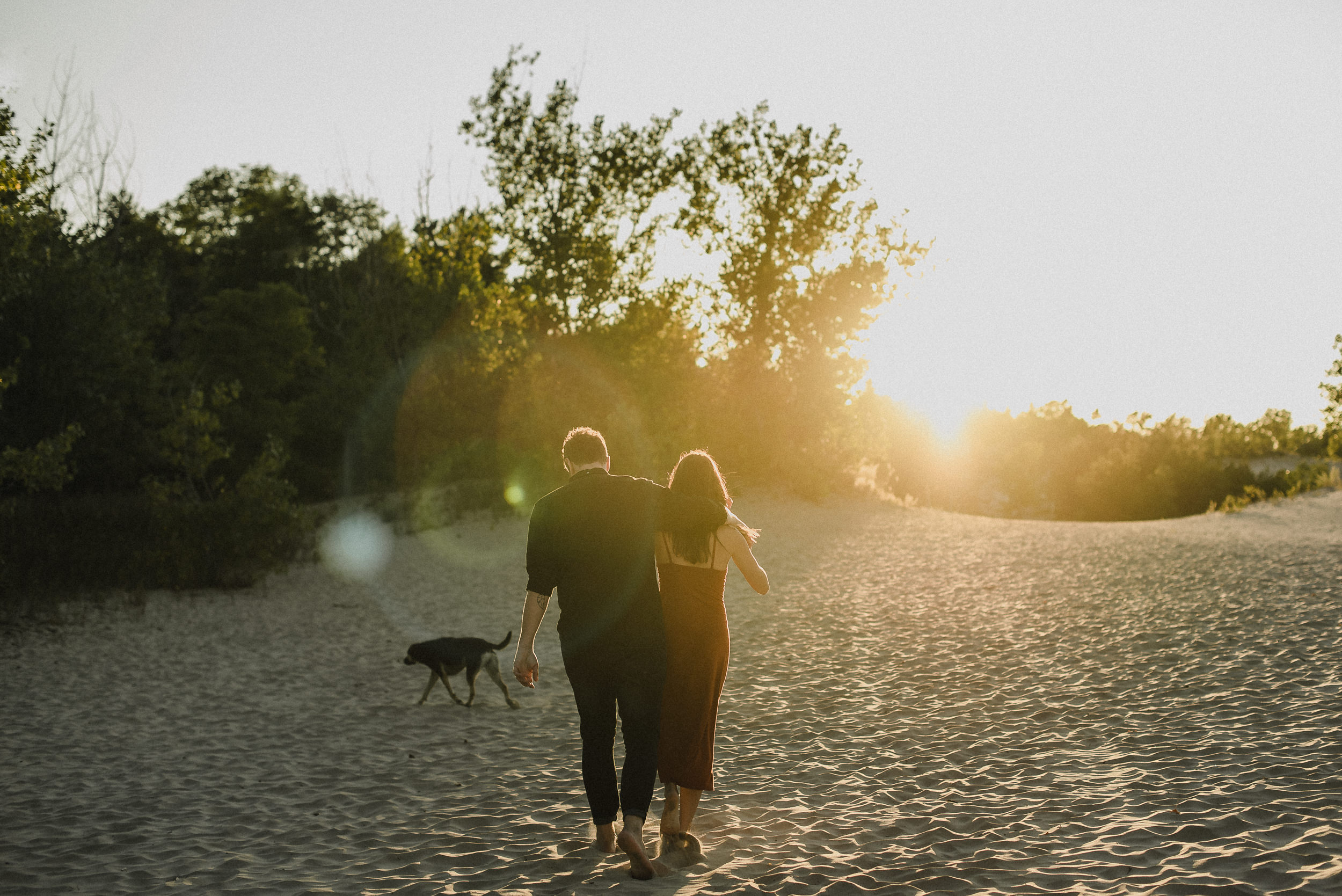 romantic engagement session with cute puppy in PEC