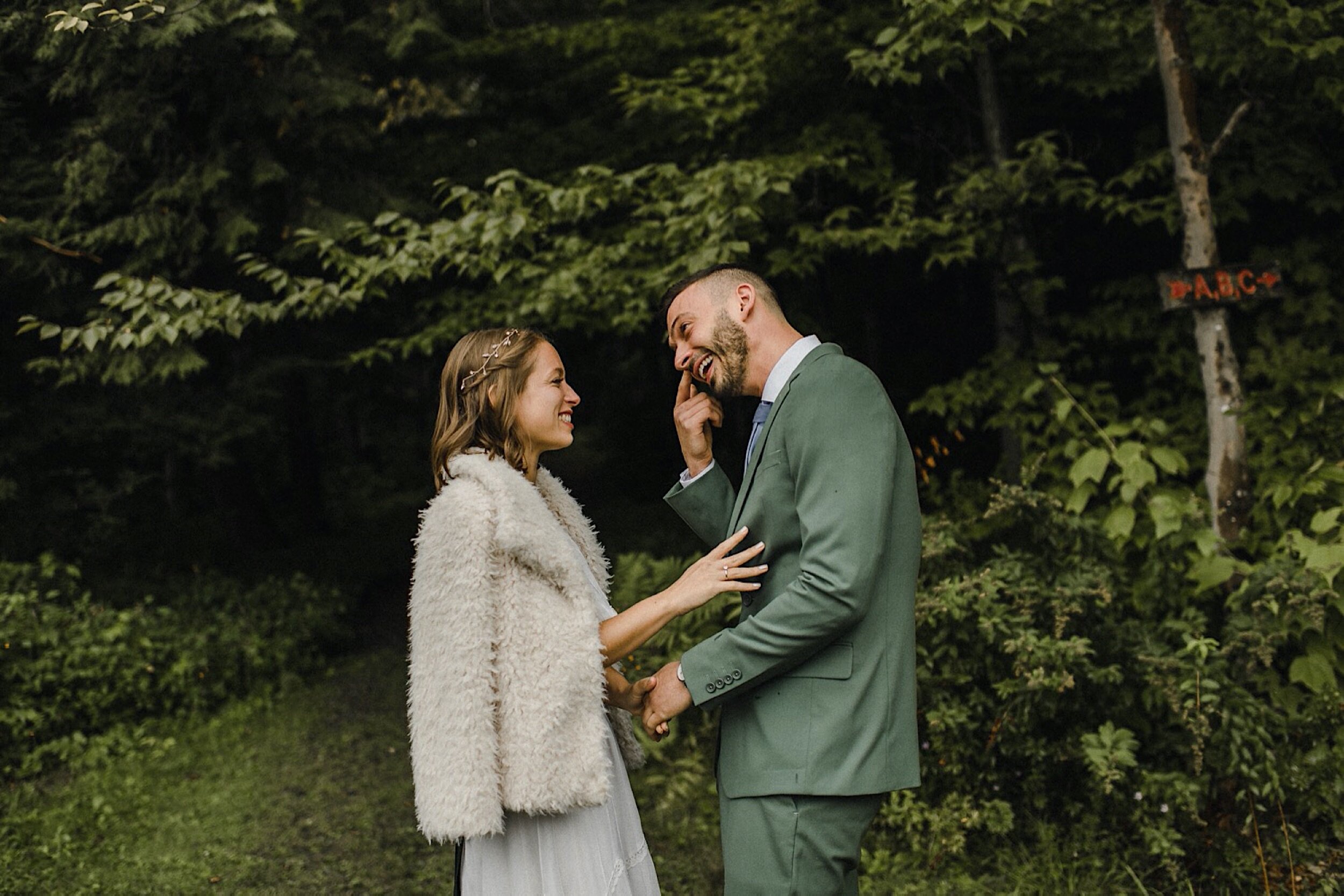 the best first look at a camp wedding