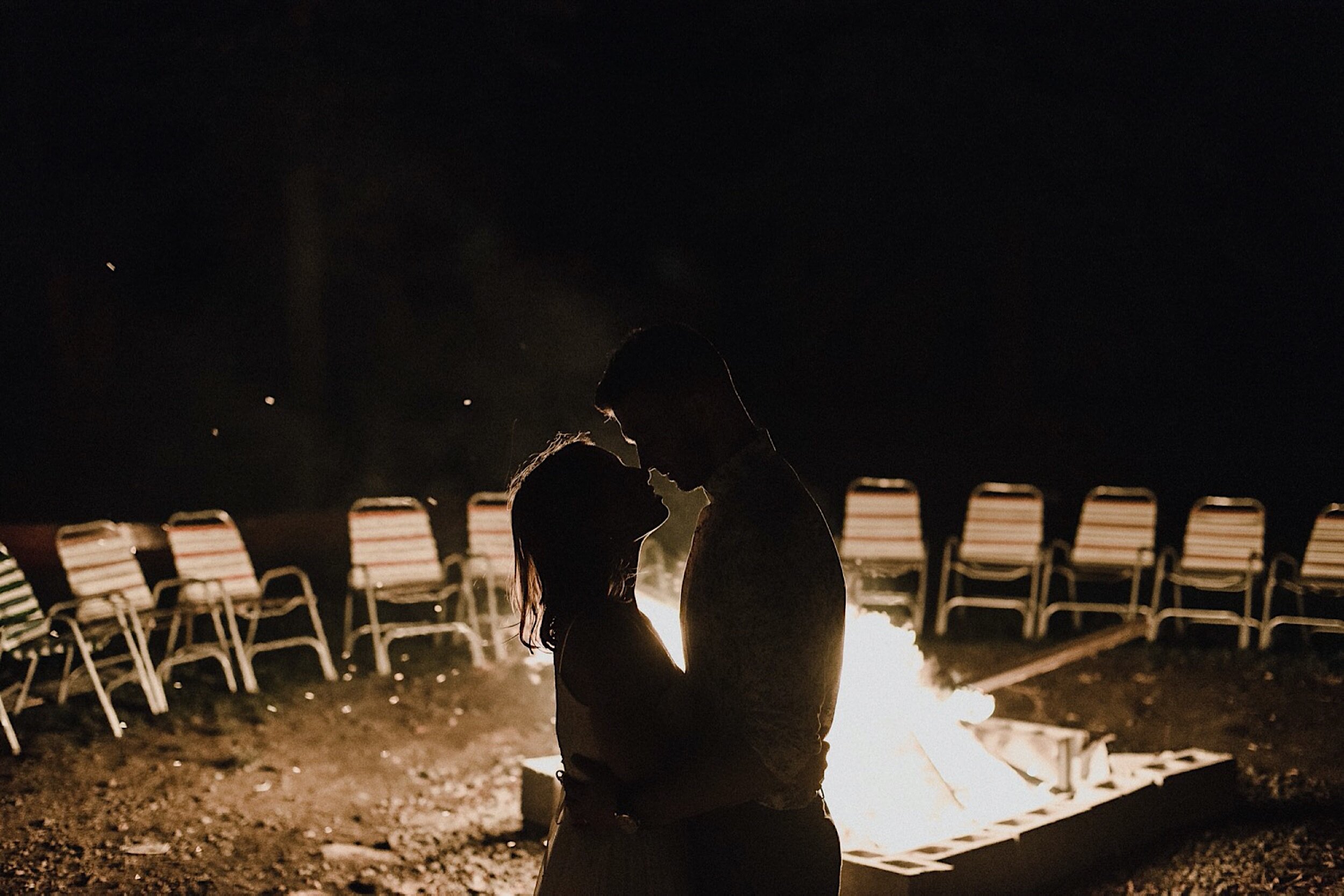 bonfire wedding couple portraits