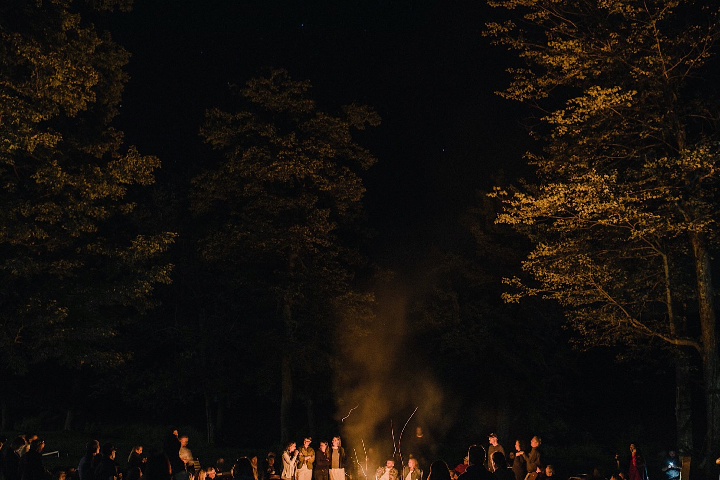 bonfire photo on wedding night 