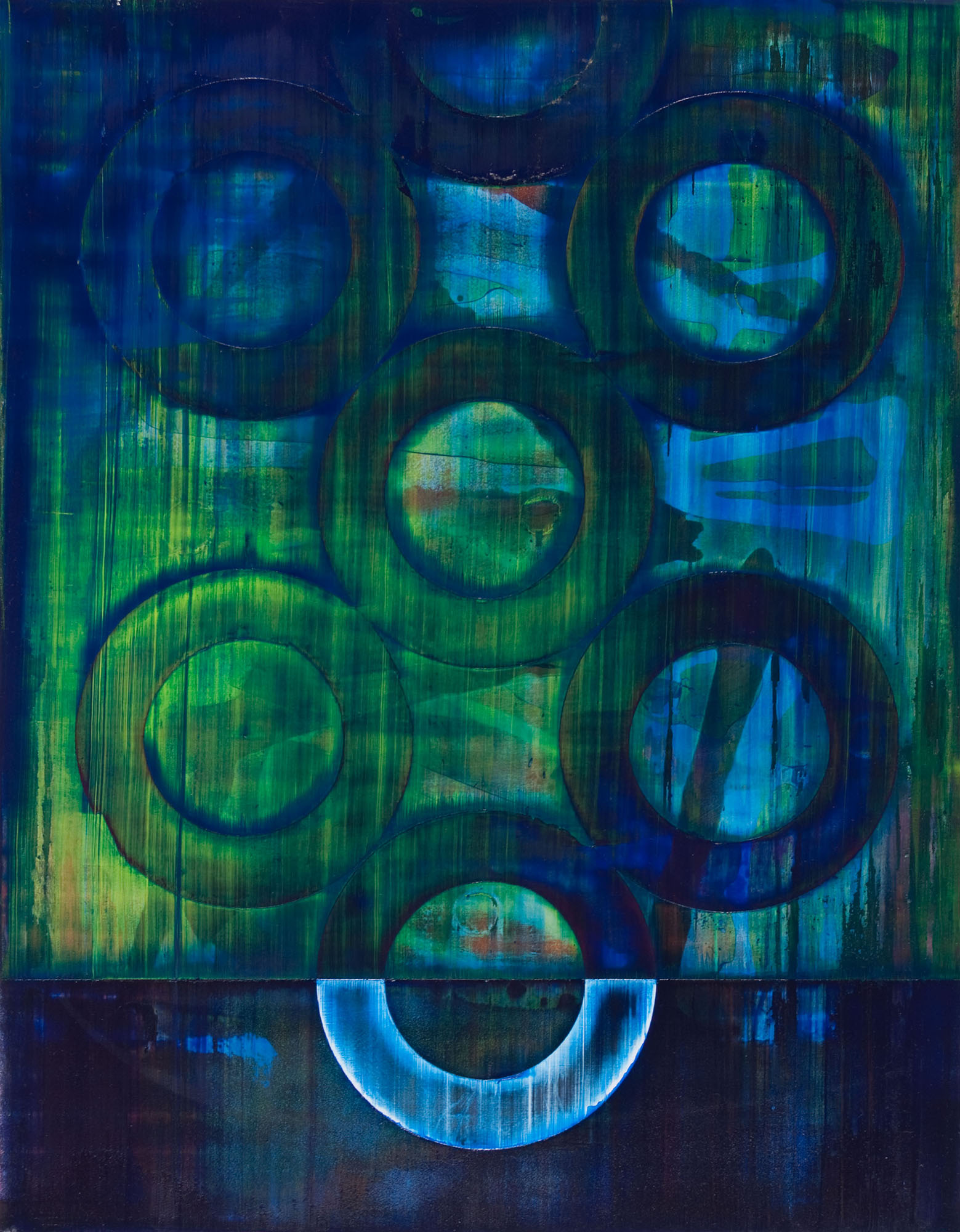 polynomial 2014 acrylic on panel 14" x 11"