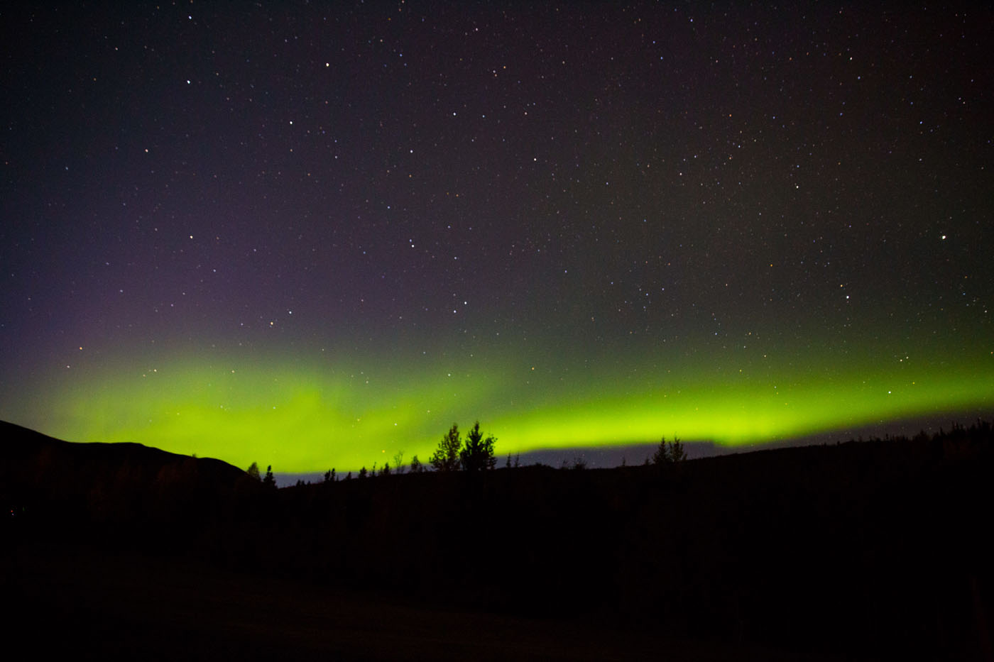Trying to capture the northern lights without a tripod was a little difficult but I managed to capture a couple. 