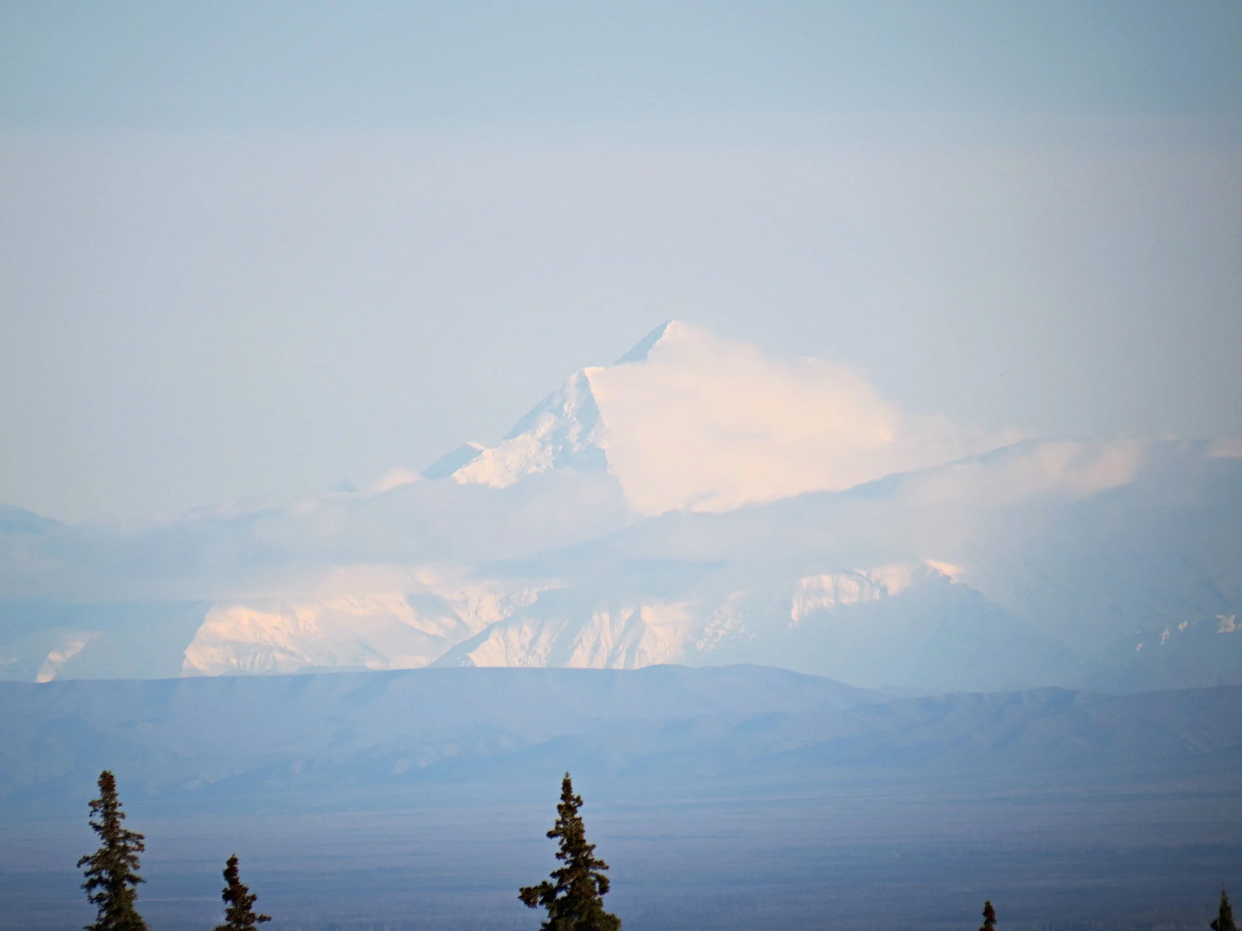 Denali: This is Tye's last summit! He's already summited 49 of the 50 U.S. state high points. One to go! Some will argue that this is actually harder to summit than Mt. Everest. It typically takes about 3 weeks to reach the 20,310 foot summit. It was absolutely massive. This picture does not due justice and is taken from over 70 miles away. Tye definitely got the itch to climb it after being in its presence. 