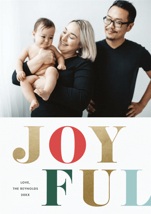 Joyful Jewel Tones Photo Holiday Cards