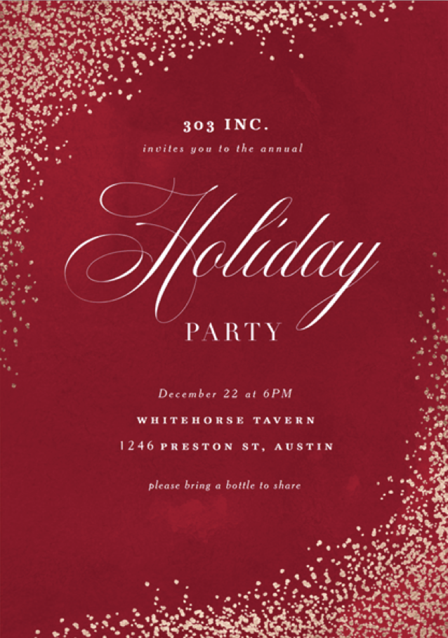 Luxe Confetti Holiday Invitations