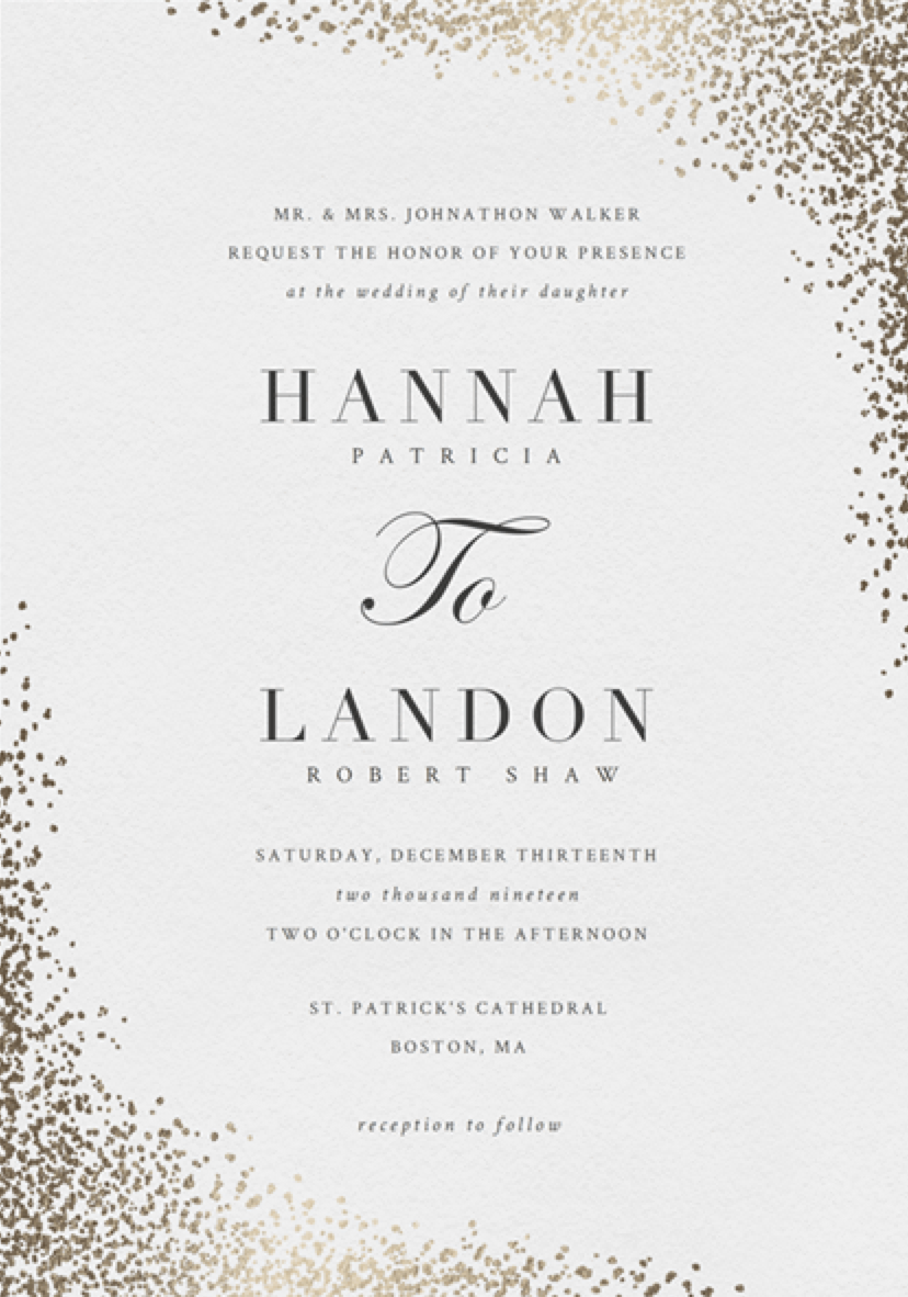 Shimmering Confetti Wedding Invitations