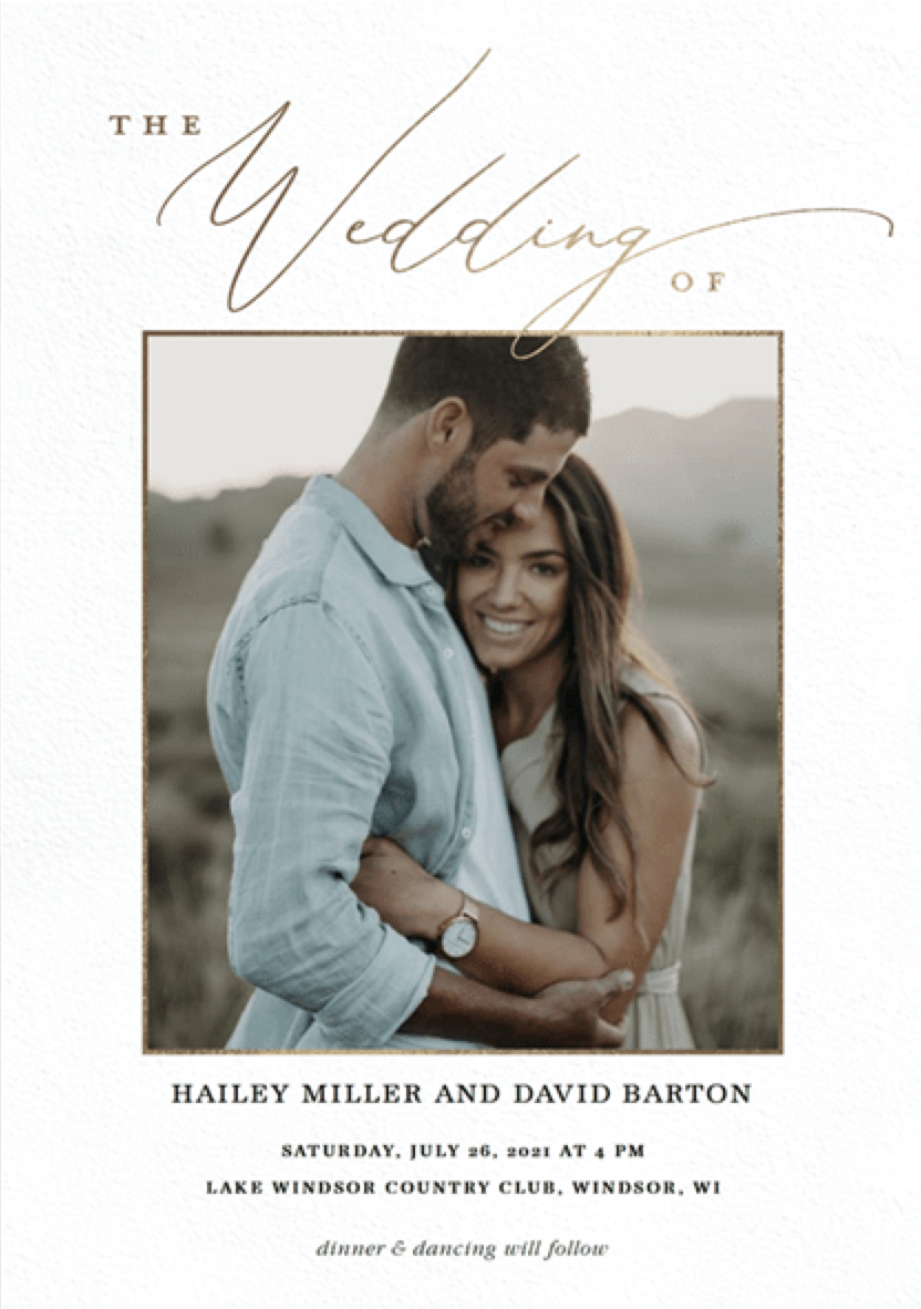 Elegant Snapshot Photo Wedding Invitations