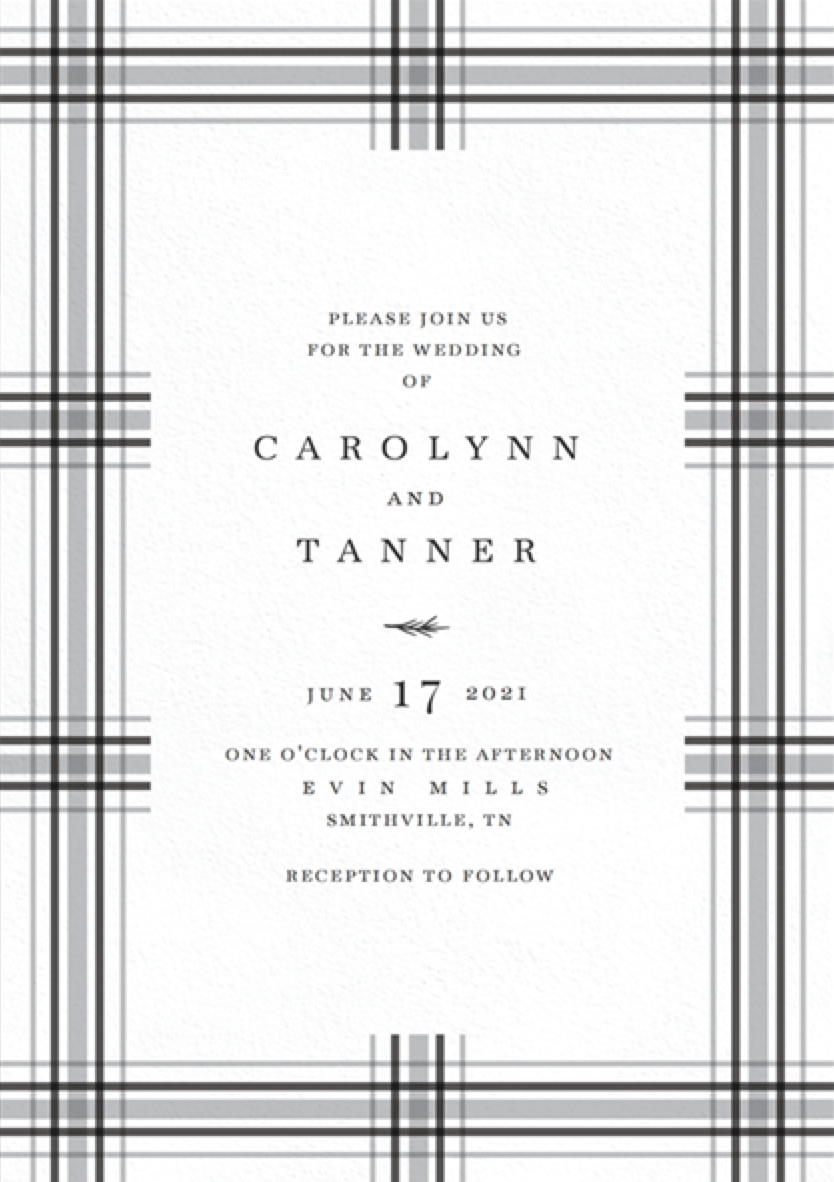 Preppy Plaid Wedding Invitations