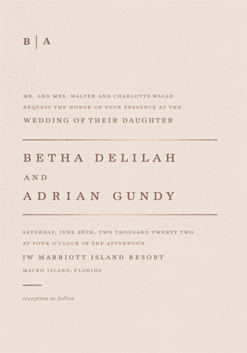 Modern Type Wedding Invitations