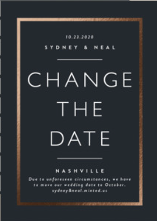 Modern Quality Foil Pressed Change The Date Cards by Stacey Meacham