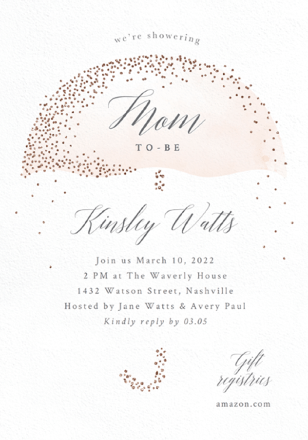 Confetti Umbrella Baby Shower Invitations by Stacey Meacham