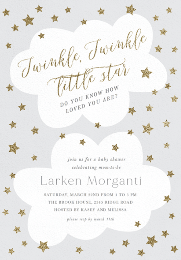 Twinkle Twinkle Baby Shower Invitations by Stacey Meacham
