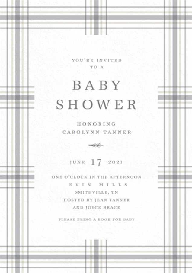Preppy Plaid Baby Shower Invitations by Stacey Meacham 