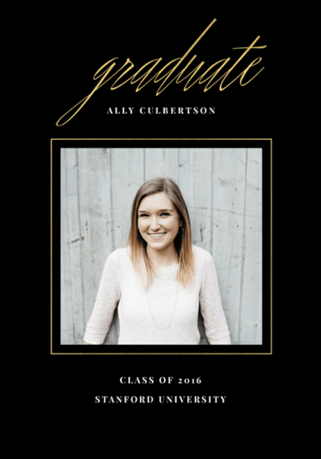 Sophisticated Grad Graduation Announcements in Black by Stacey Meacham