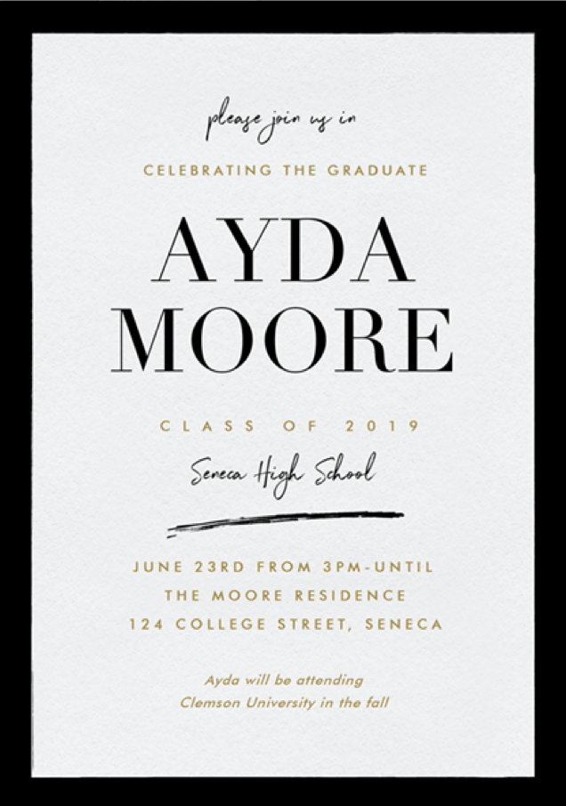 With a Twist Graduation Invitations in Black by Stacey Meacham