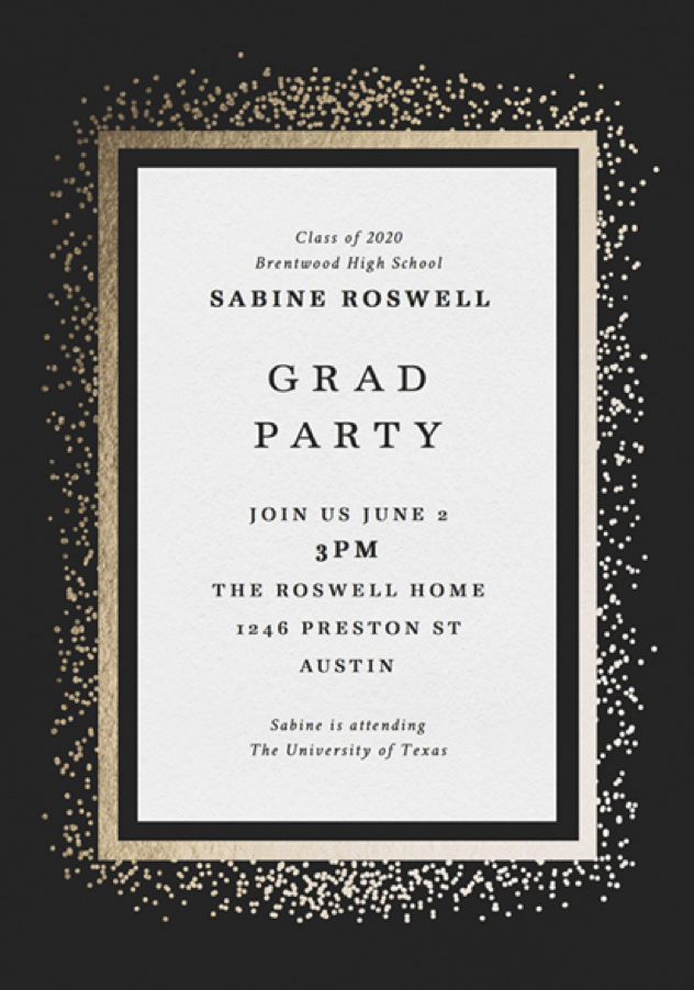 Jewel Tone Graduation Party Invitation in Black by Stacey Meacham