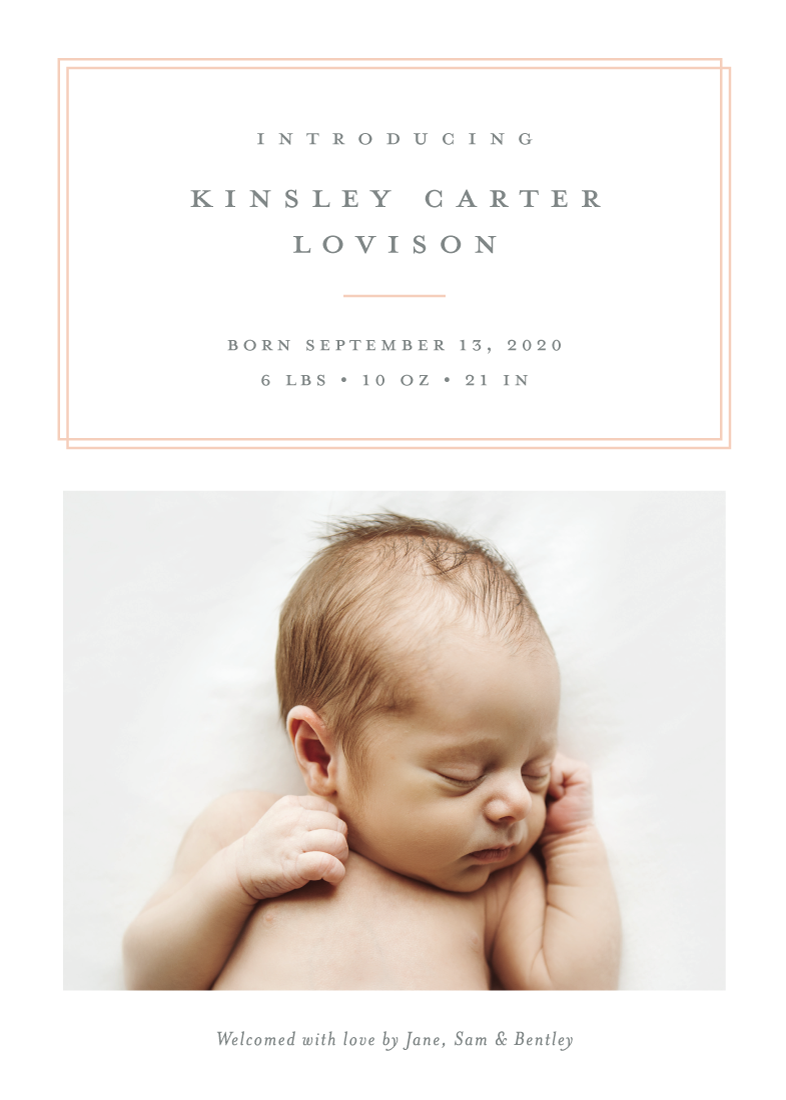 Name Plate Photo Birth Announcement by Stacey Meacham